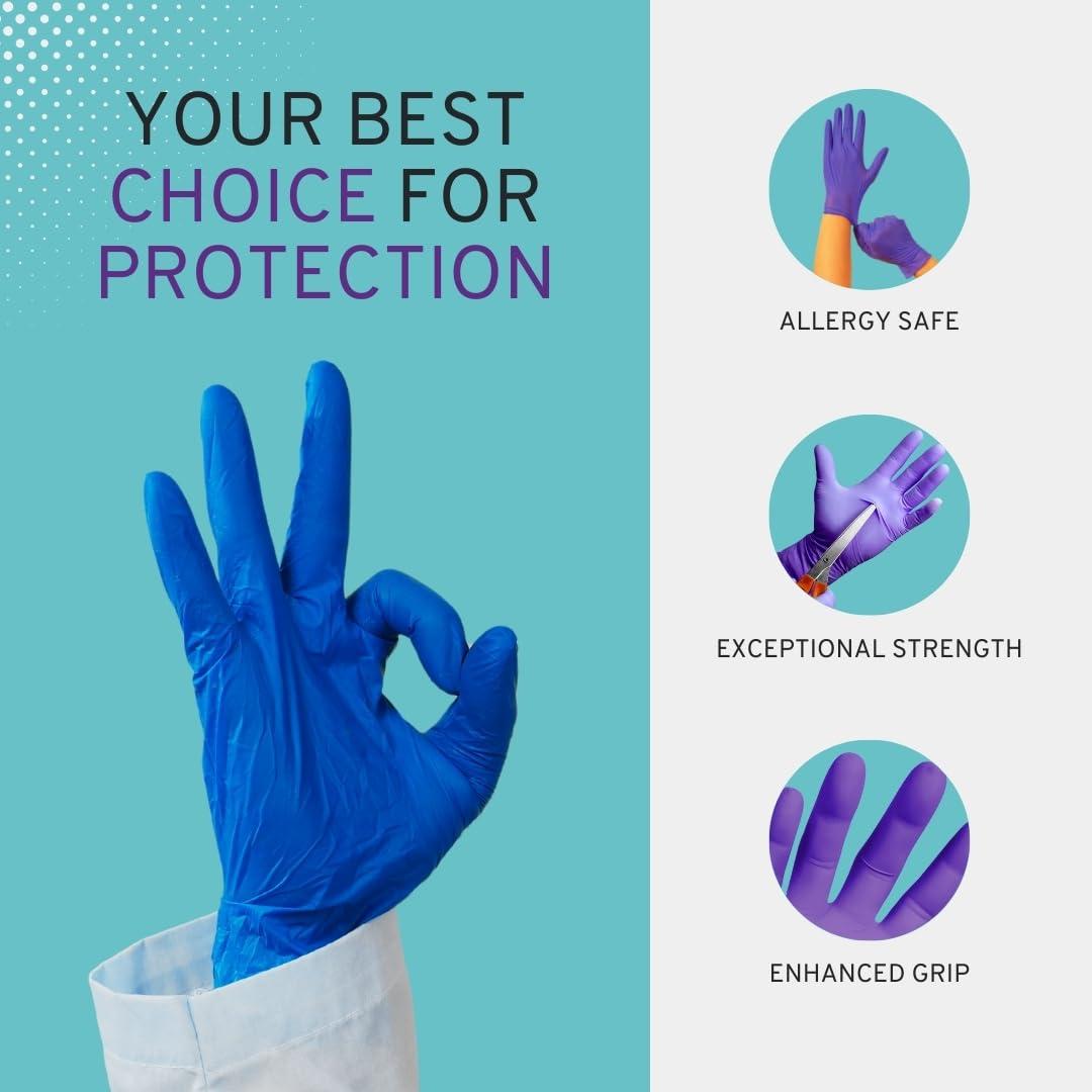 SAFEWAY Nitrile Gloves, 2000 Ct, Large, Powder-Free, Latex-Free, All-Purpose, Professional Disposable Gloves with Textured Fingertips for Medical Use, Food Prep, Cleaning, Tattoo & More - Image 6
