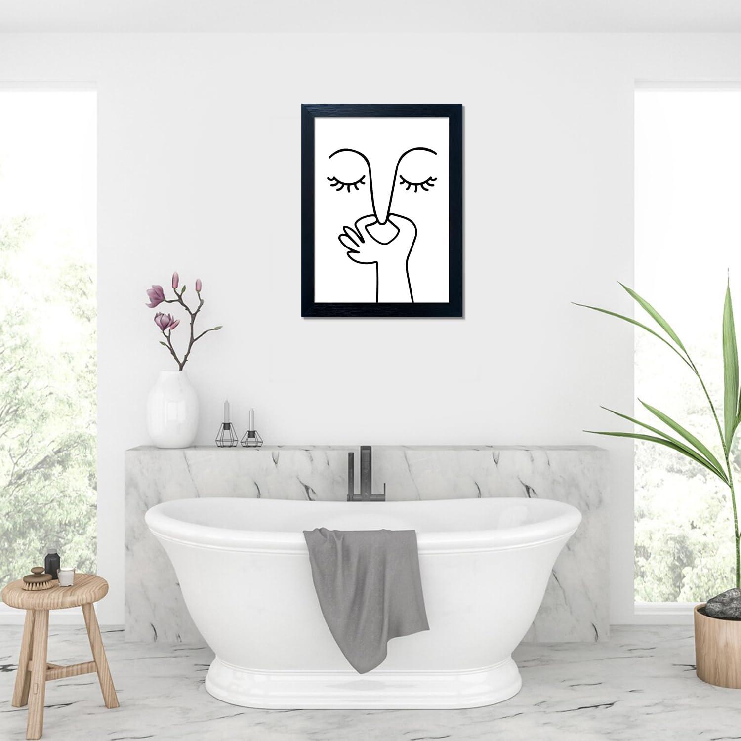 AIANHUA Black and White Bathroom Wall Decor Bad Smell Humorous Wall Art Funny Guest Toilet Picture Print Painting Modern Minimalistic Bathroom Sign - Image 7