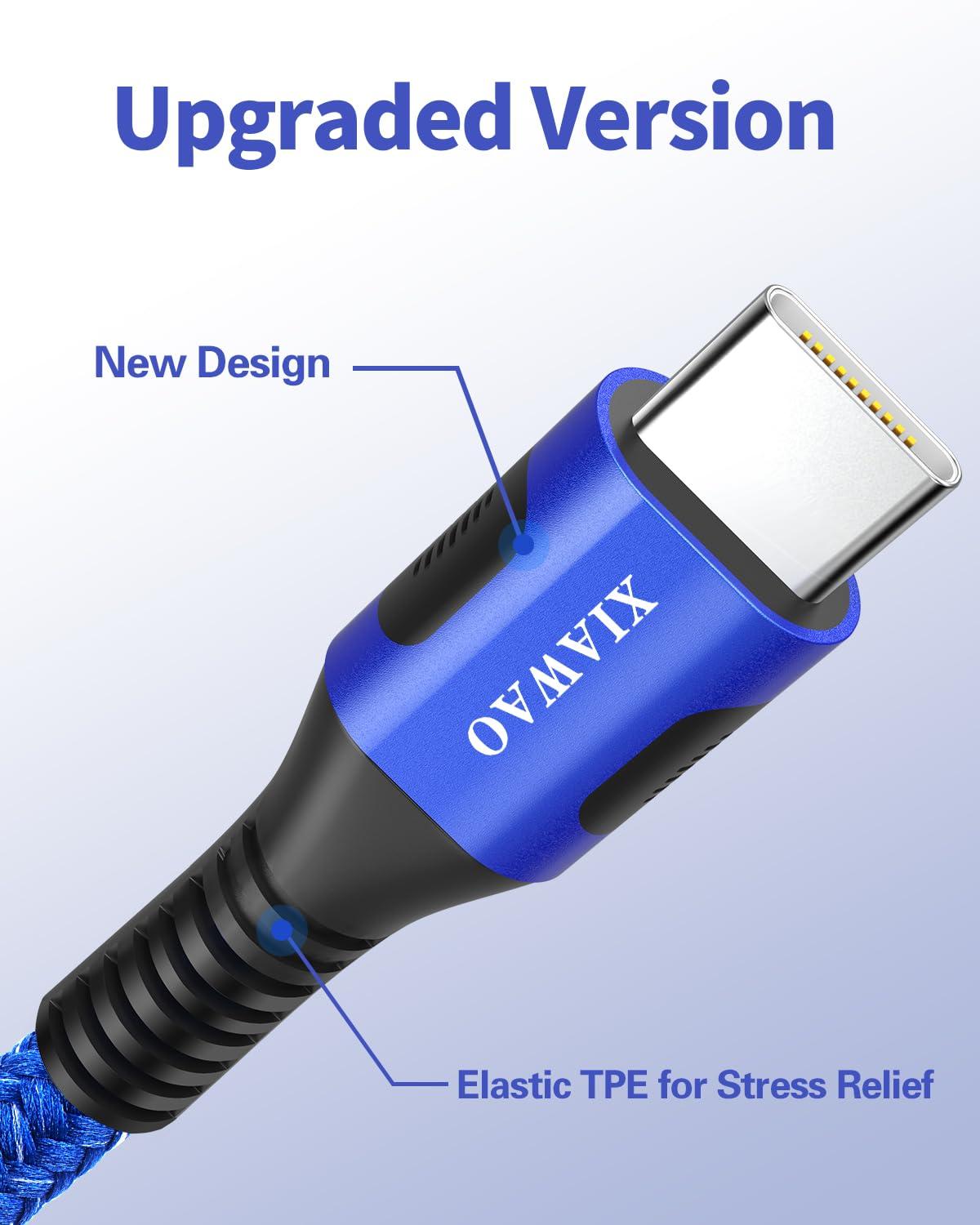 XIAWAO USB to USB C Cable (6-Pack, 10ft 6ft), USB A to Type C Charger Fast Charging Cord, for Samsung Galaxy S25 S24 S23 S22 S21 S20 A56 A55 A36 A35 A16 A15, iPhone 16 15, Moto G, Pixel and More - Image 2