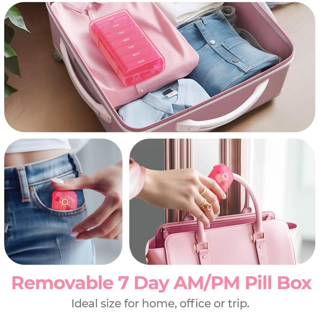 AUVON XL Weekly Pill Organizer 2 Times a Day with One-Side Large Opening Design for Easy Filling, AM PM Pill Box 7 Day, Portable Travel Pill Case for Medication, Vitamins, Fish Oils, Supplements - Image 5