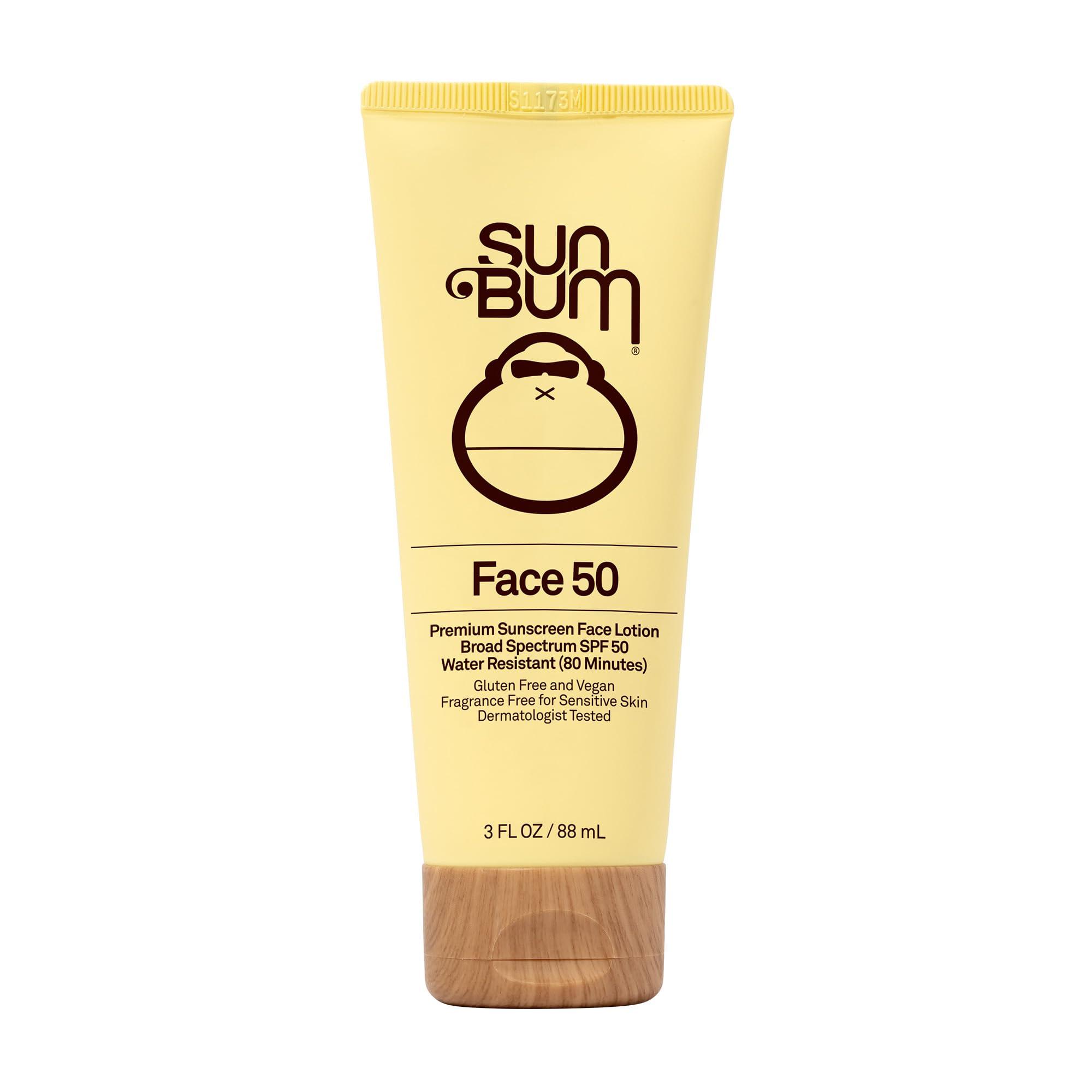 Sun Bum Original SPF 50 Sunscreen Face Lotion - Broad Spectrum Moisturizing Facial Sunscreen with Vitamin E - Hawaii 104 Act Compliant (Made without Octinoxate & Oxybenzone) - Travel Friendly - 3 oz