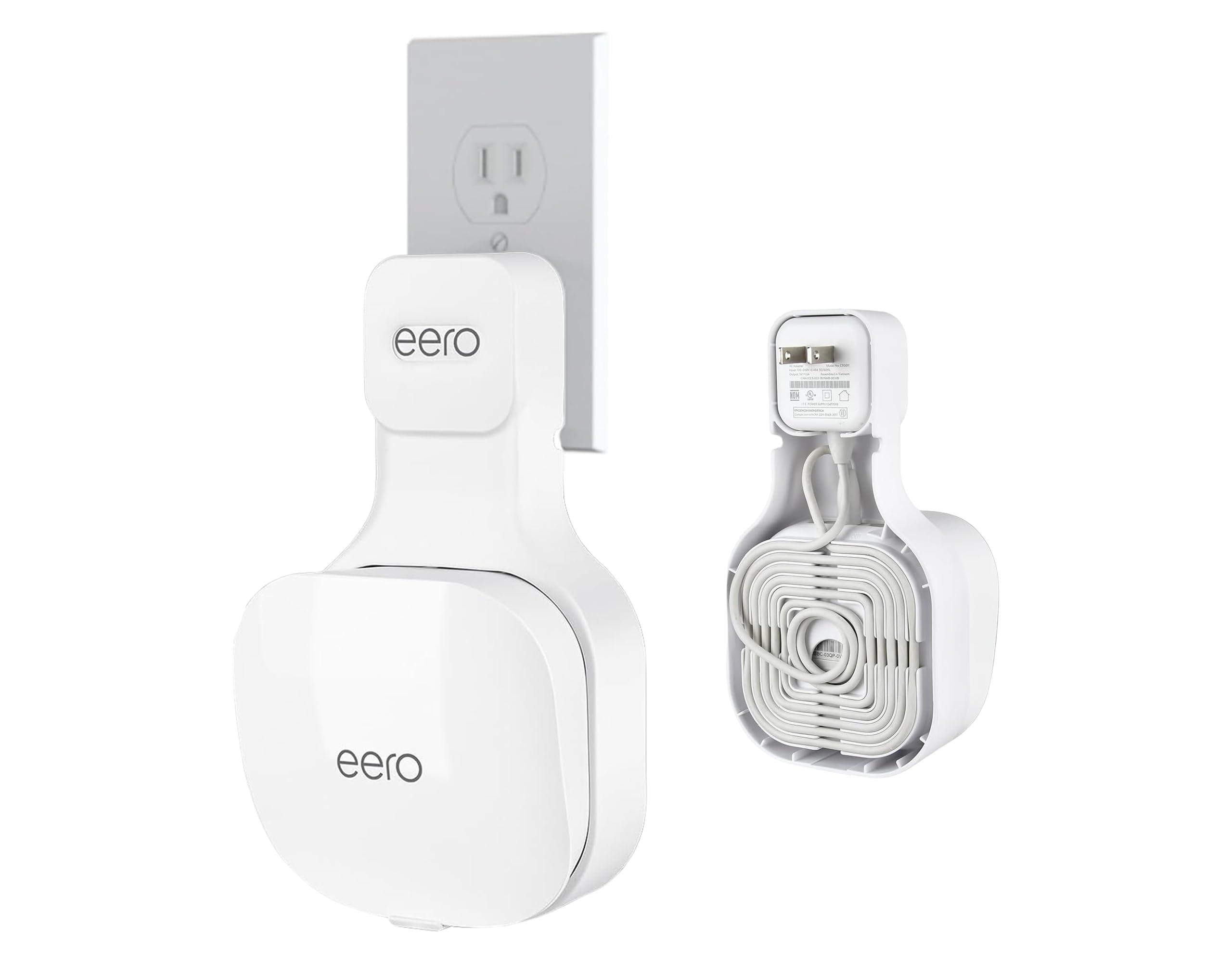 Outlet Wall Mount Only Compatible with eero Mesh WiFi Router Extender No Messy Wires and Space Saving Screwless Holder Stand Bracket System