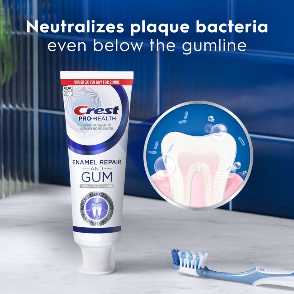 Crest Pro-Health Enamel Repair and Gum Toothpaste 4.8 oz Anticavity, Antibacterial Flouride Toothpaste, Clinically Proven, Gum and Enamel Protection, Advanced Whitening - Image 6