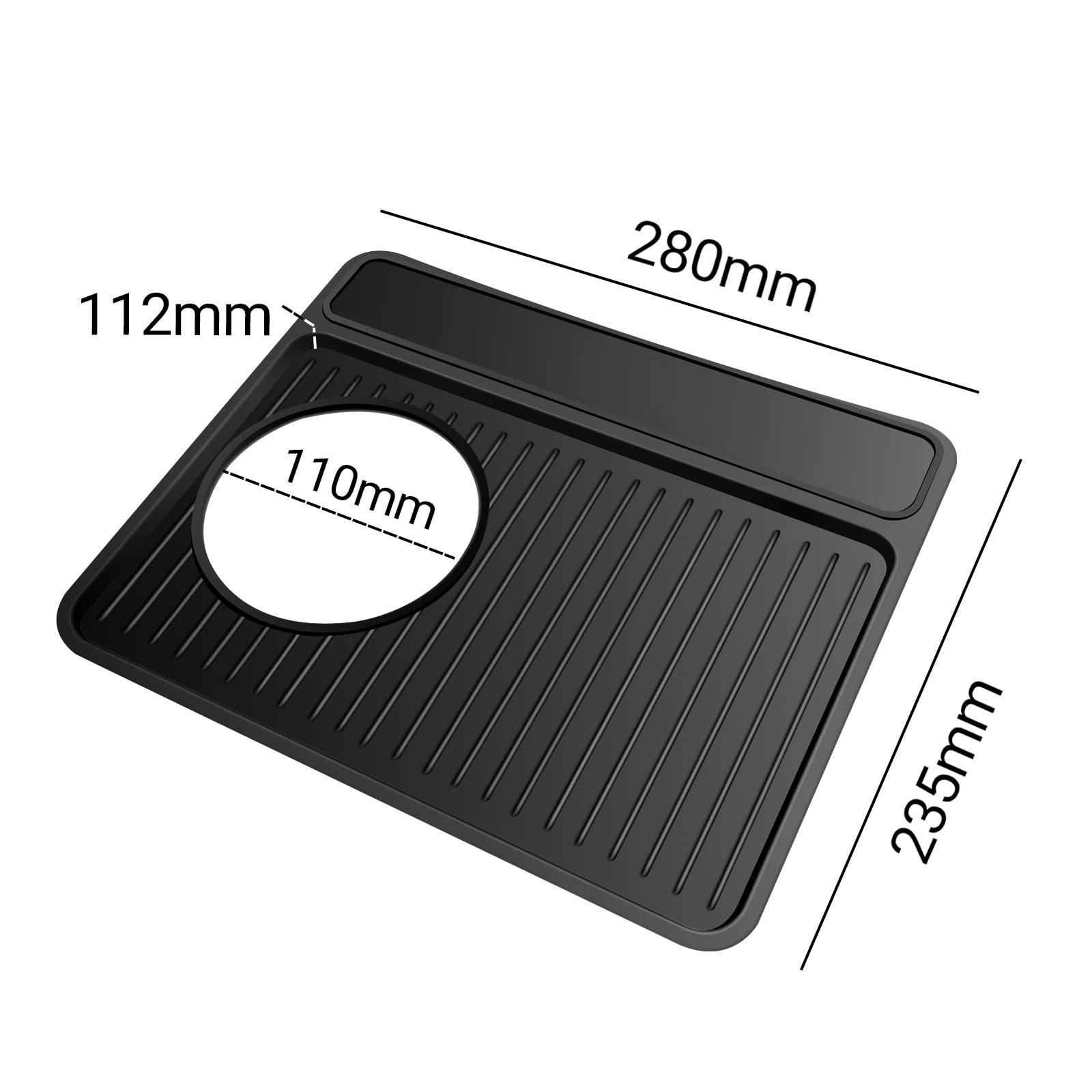 Tamping Mat for Breville 870/880, Espresso Tamper Mat, Food Grade Silicone Non-Slip, 11in x 9.25in, Waterproof Heat Resistant, Espresso Tamping Station for Espresso Machine Barista Accessories (Black) - Image 3