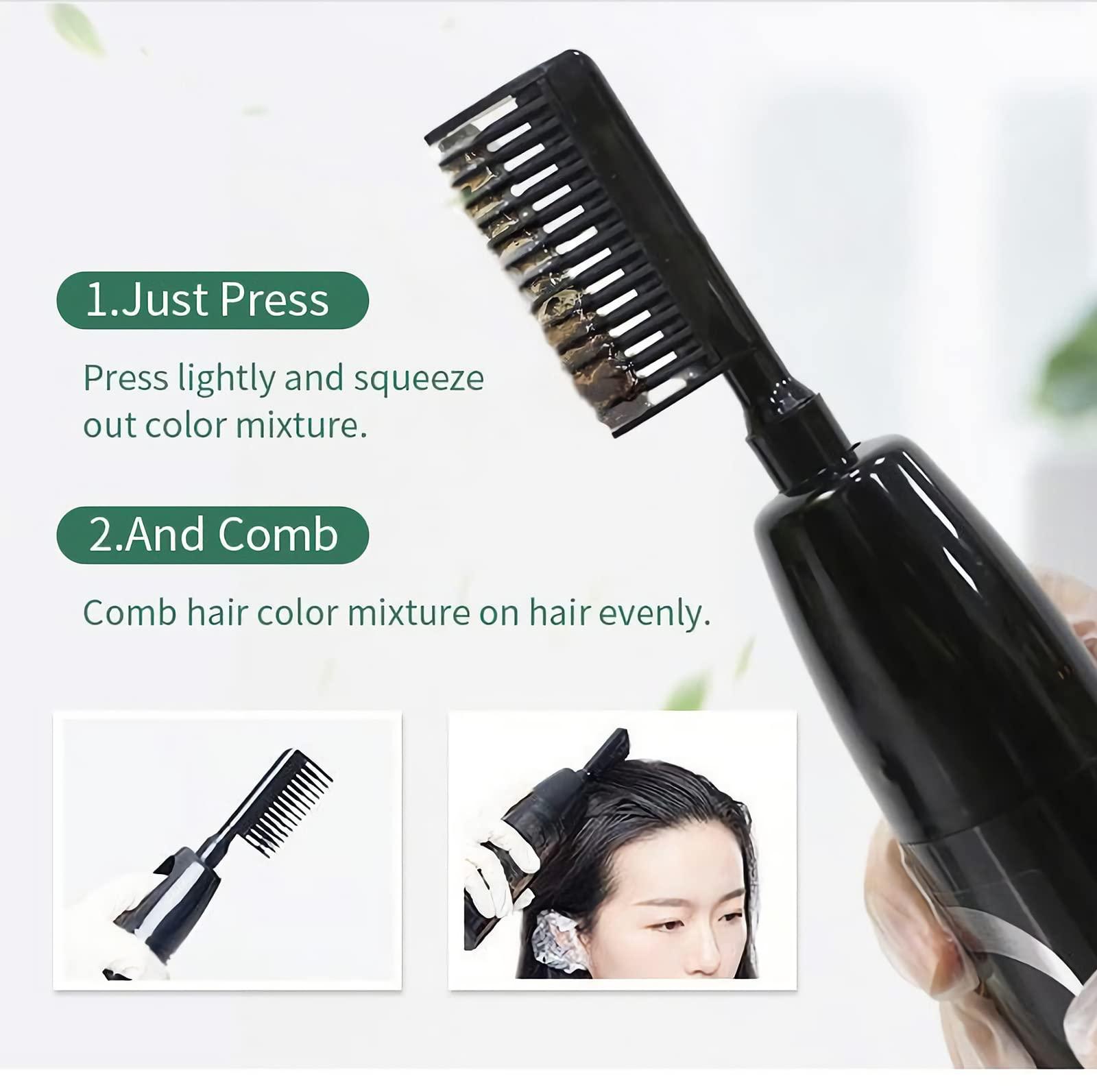 Brown Hair Dye Shampoo YIZHONG Light Golden Brown Hair Color For Gray Hair Coverage Permanent 3 in 1 For Women Men Easy Comb Dyeing Champu Para Canas（ Golden Brown） - Image 4