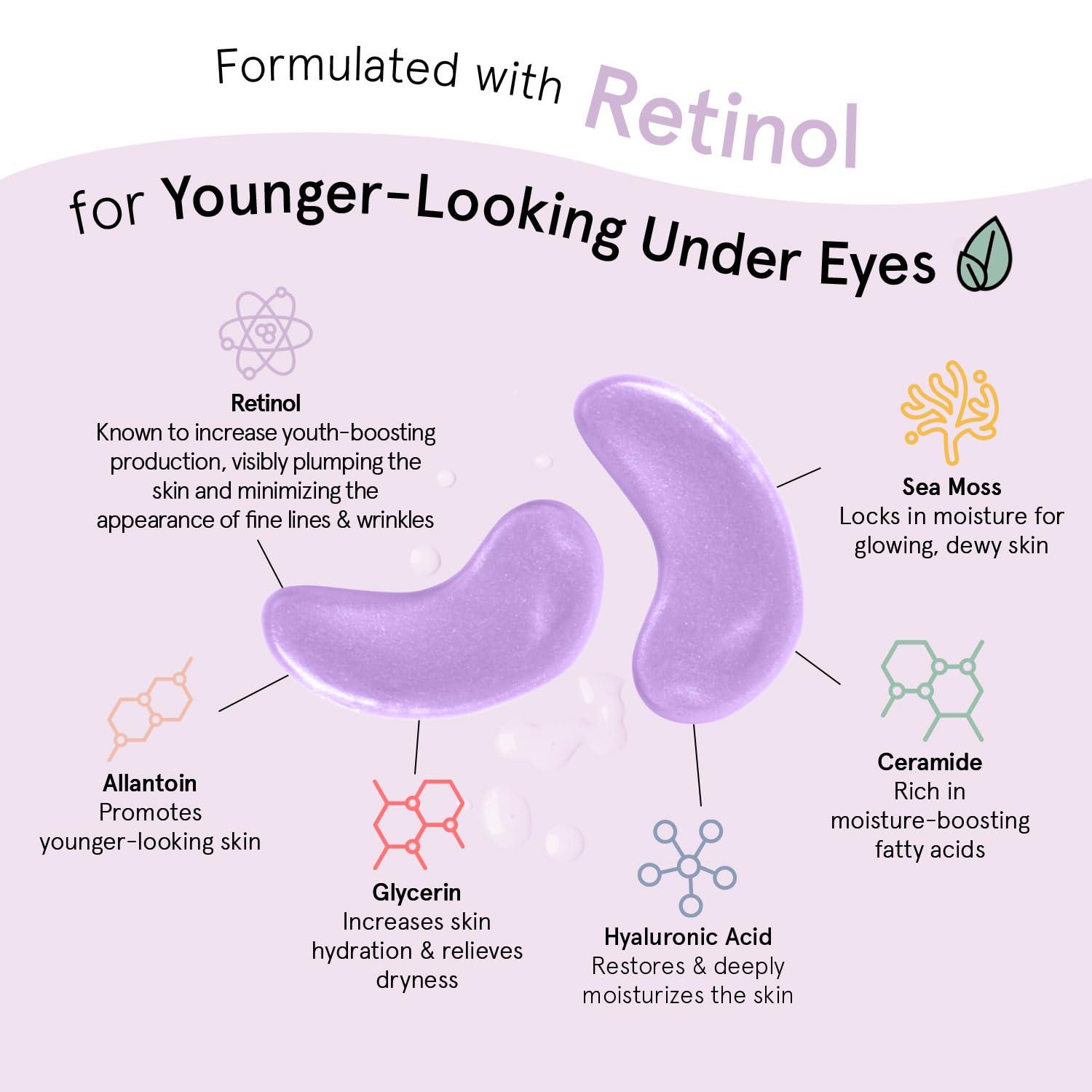 grace & stella Under Eye Patches for Puffy Eyes and Dark Circles (Retinol, 24 Pairs) Restoring Gel Under Eye Masks with Hyaluronic Acid - Vegan Cruelty-Free Skincare Birthday Gifts for Women - Image 8