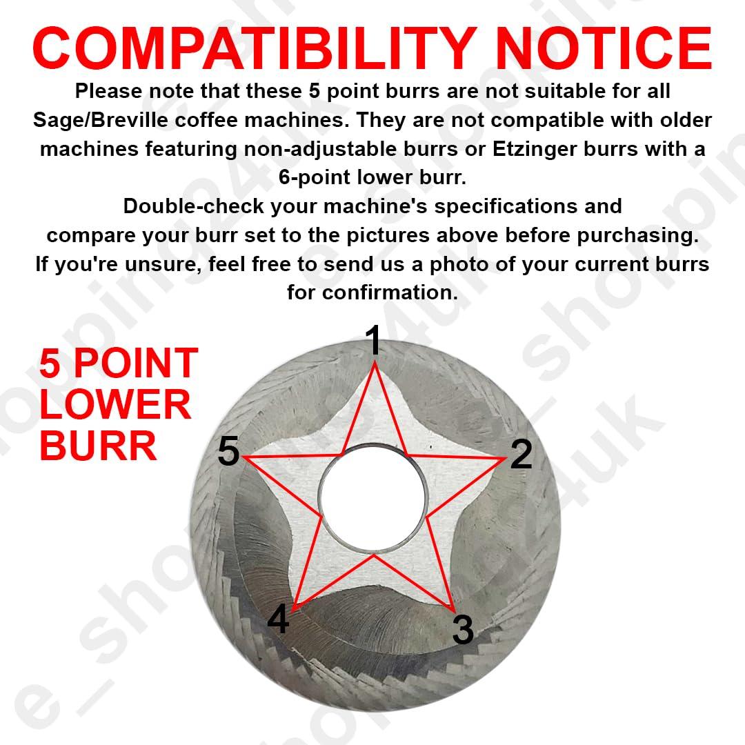 Replacement Upper & Lower Precision Fit Conical Burrs for Sage/Breville Barista Espresso Coffee Machines Grinders Pre 1926 PDC - Image 4