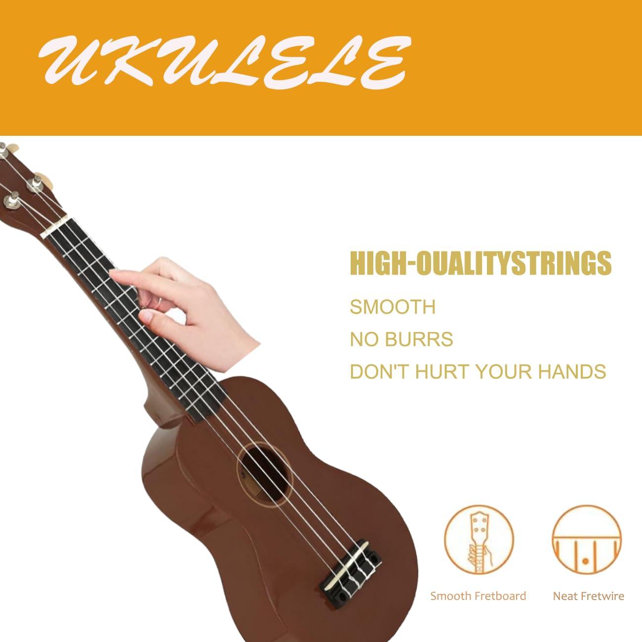 Trendy Soprano Ukulele for Beginners 21 Inch Hawaiian Ukelele for Adult Student Starter (Brown) - Image 5
