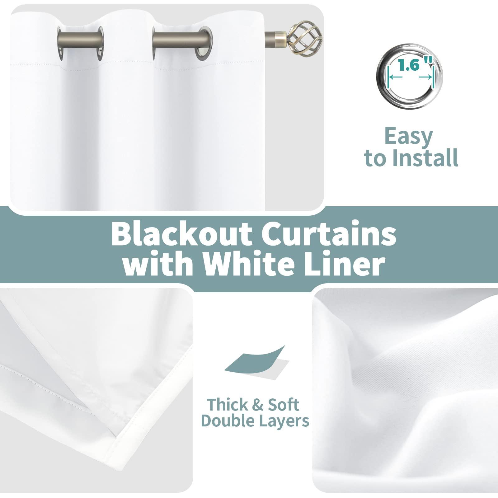 BGment White Blackout Curtains for Bedroom 63 Inch Length 2 Panels Set, Thermal Insulated Bedroom Curtains Soundproof Room Darkening Window Curtain Drapes, Each Grommet Curtains 42 Inch Wide - Image 5