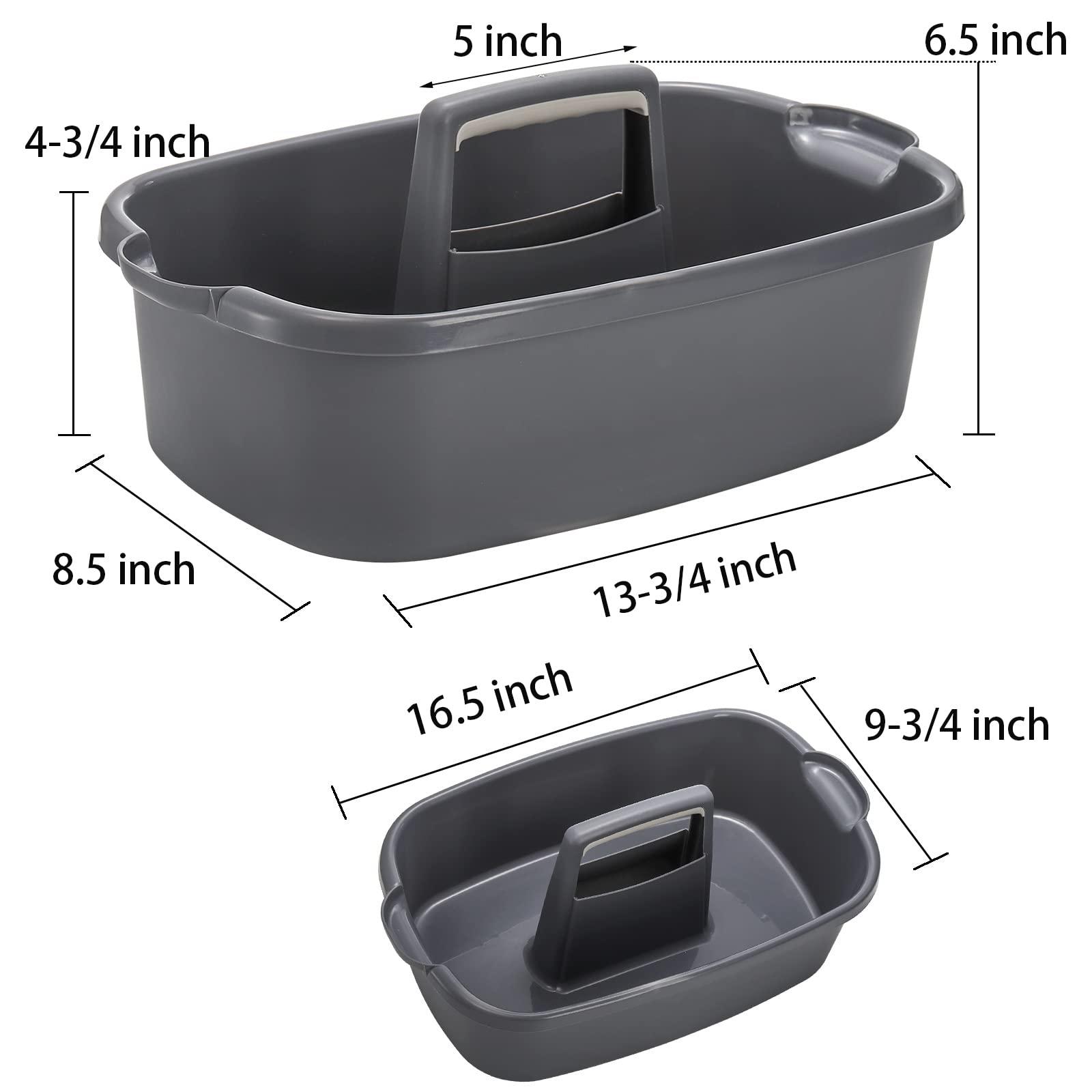 TOPZEA 2 Pack Cleaning Supplies Caddy, Large Plastic Cleaning Supply Organizer Bin with Handle, Cleaning Bucket Housekeeping Shower Tote Caddy Under Sink Tool Storage Basket for Dorm, Garden, Bathroom - Image 3