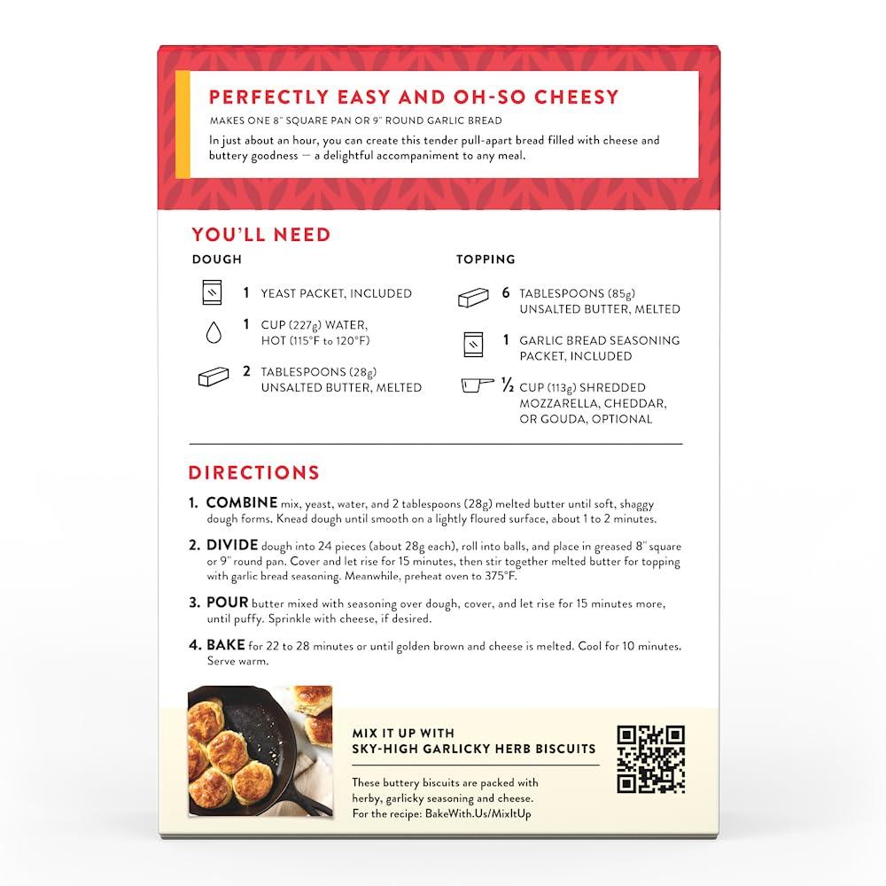 King Arthur Baking Company Pull-Apart Garlic Bread Mix Kit 15.25 oz., Baking Mix - Image 5