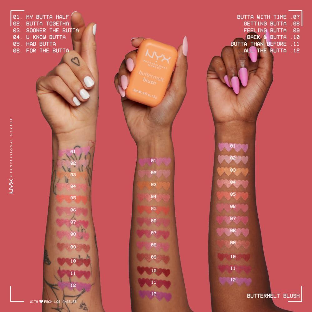 NYX PROFESSIONAL MAKEUP Buttermelt Powder Blush, Fade and Transfer-Resistant Blush, Up to 12HR Make Up Wear, Vegan Formula - Butta Together - Image 7