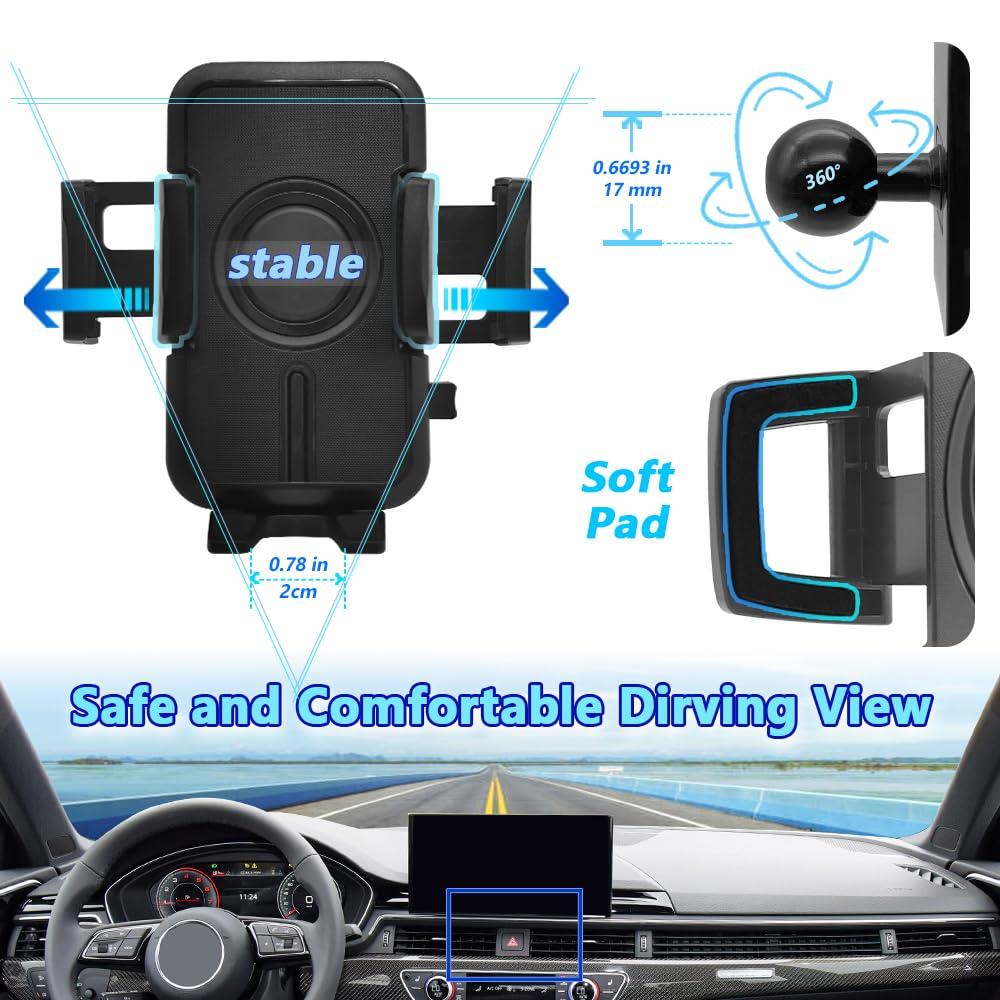 JOCUNDLY WAAPAK Car Phone Holder Mount 2009-2025 Audi A4 A5 S4 S5 RS4 RS5 Allroad Auto Accessories Interior Decoration Smartphone Thick Case Cradles Navigation Bracket iPhone (Audi-A4-17-25) - Image 6
