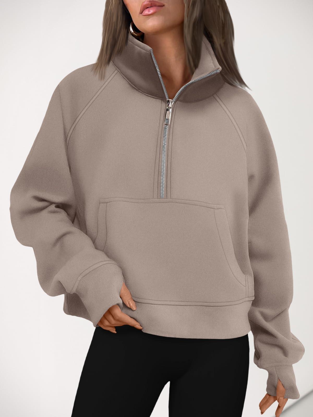 AUTOMET Womens Sweatshirts Half Zip Cropped Pullover Fleece Quarter Zipper Hoodies 2025 Fall Fashion Outfits Clothes - Image 6