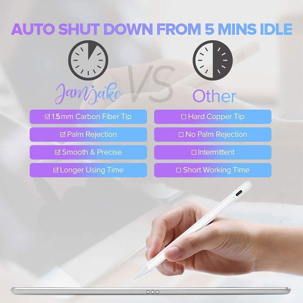 Stylus Pen for iPad 6th-11th Generation-2X Fast Charge Active Pencil Compatible with 2018-2025 Apple iPad Pro 11"/12.9"/M4, iPad Air 3/4/5/M2/M3,iPad mini 5/6 Gen-White - Image 8