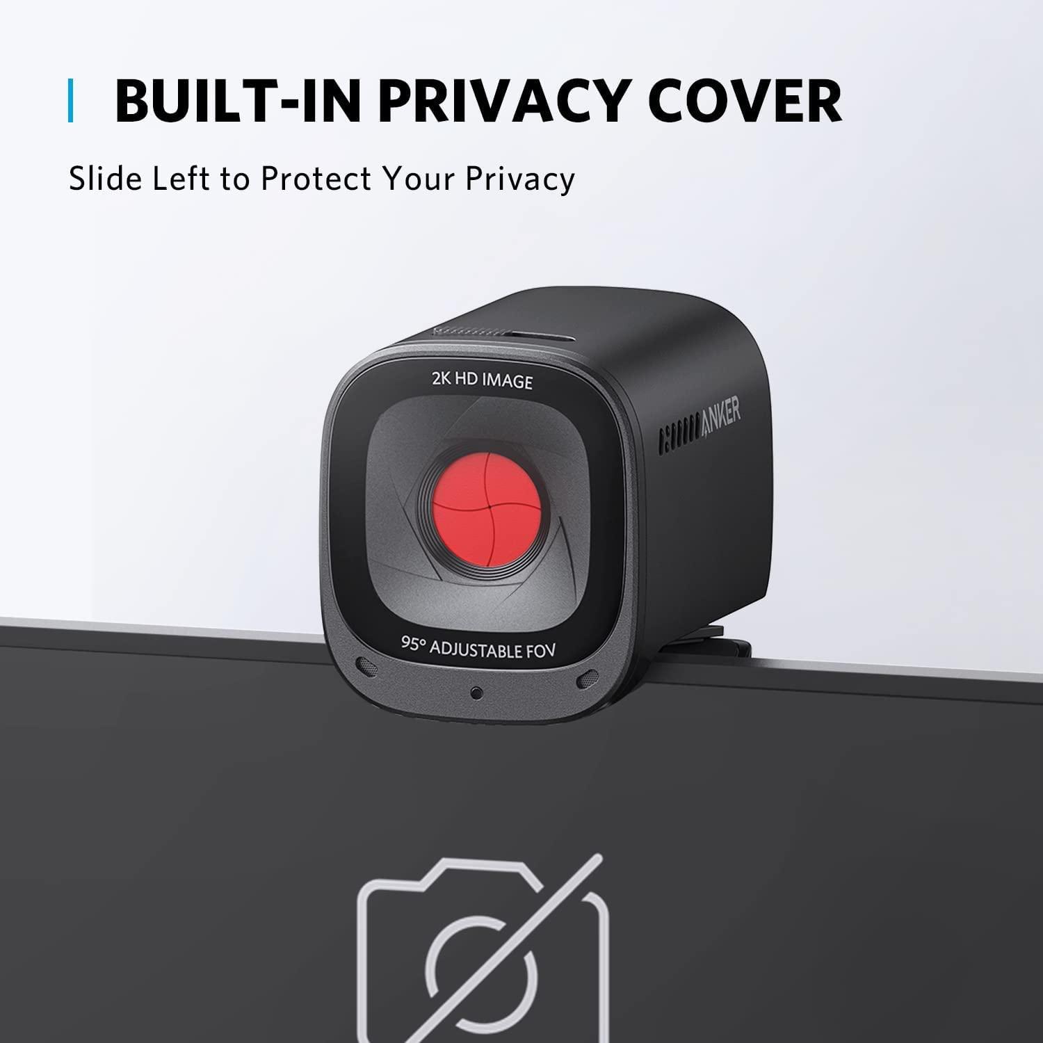 Anker PowerConf C200 2K Webcam for PC, Webcam for Laptop, Computer Camera, with AI-Noise Canceling Microphones, Stereo Mics, Adjustable Field of View, Low-Light Correction, Built-in Privacy Cover - Image 3
