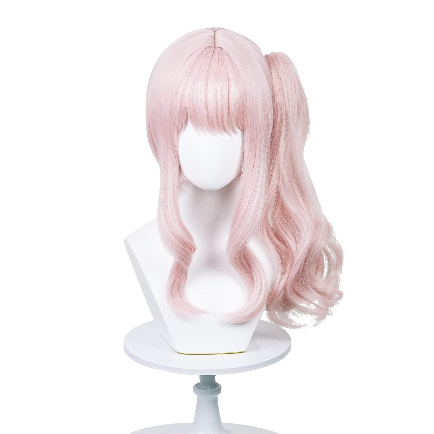 Pink Ponytail Wig for Mizuki Akiyama Cosplay Wig Costume Girls Women Anime PJSK Long Ponytails Wigs for Halloween Christmas with Cap (Pink)
