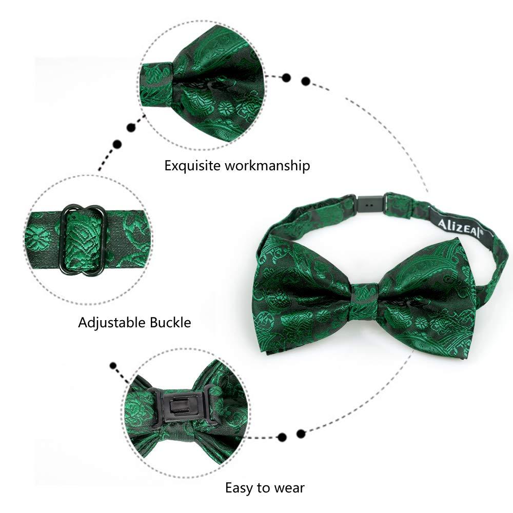 Alizeal Mens Paisley Bow Tie, Pocket Square, Cufflinks Set - Image 3