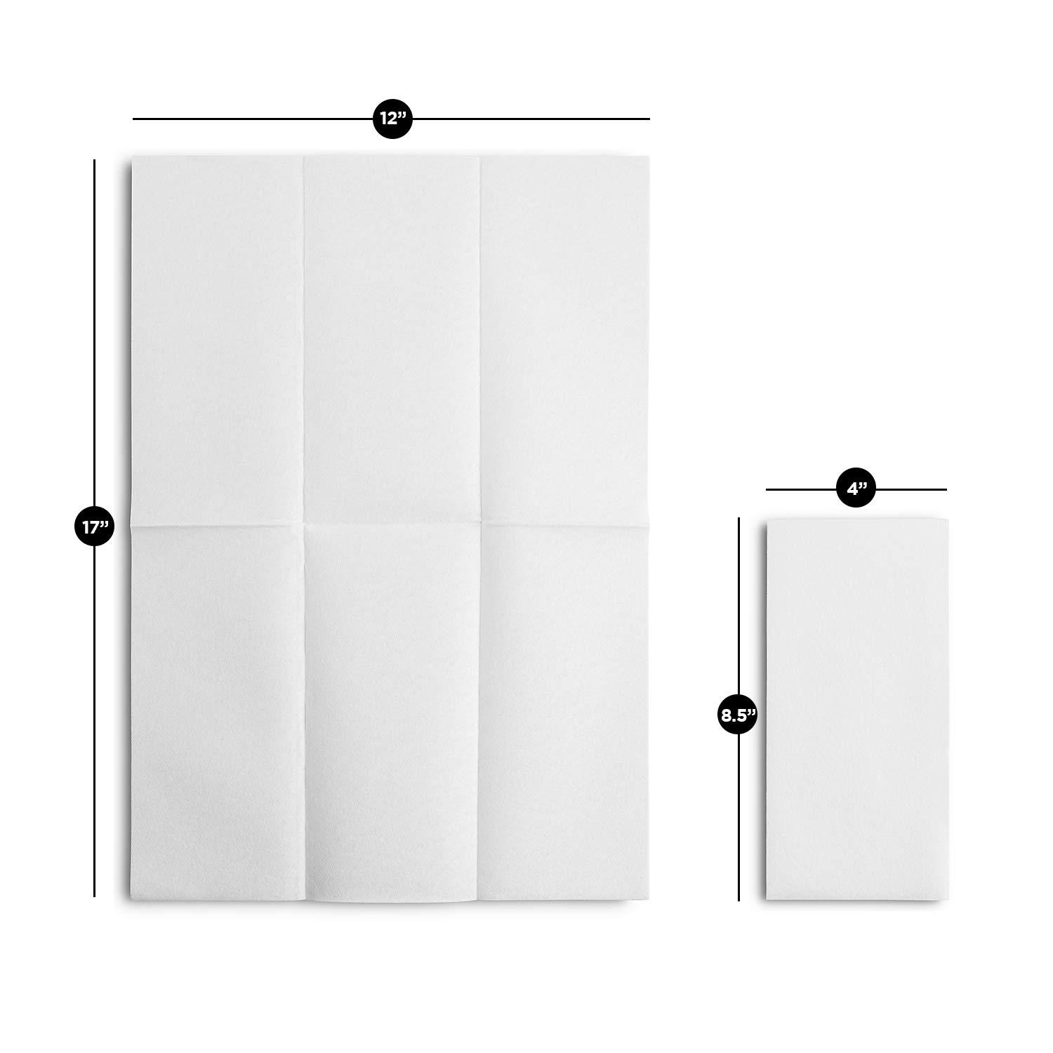 BloominGoods Disposable Bathroom Napkins | Single-Use Linen-Feel Guest Towels | Cloth-Like Hand Tissue Paper, White (EXTRA LIGHT - Pack of 1200) - Image 3