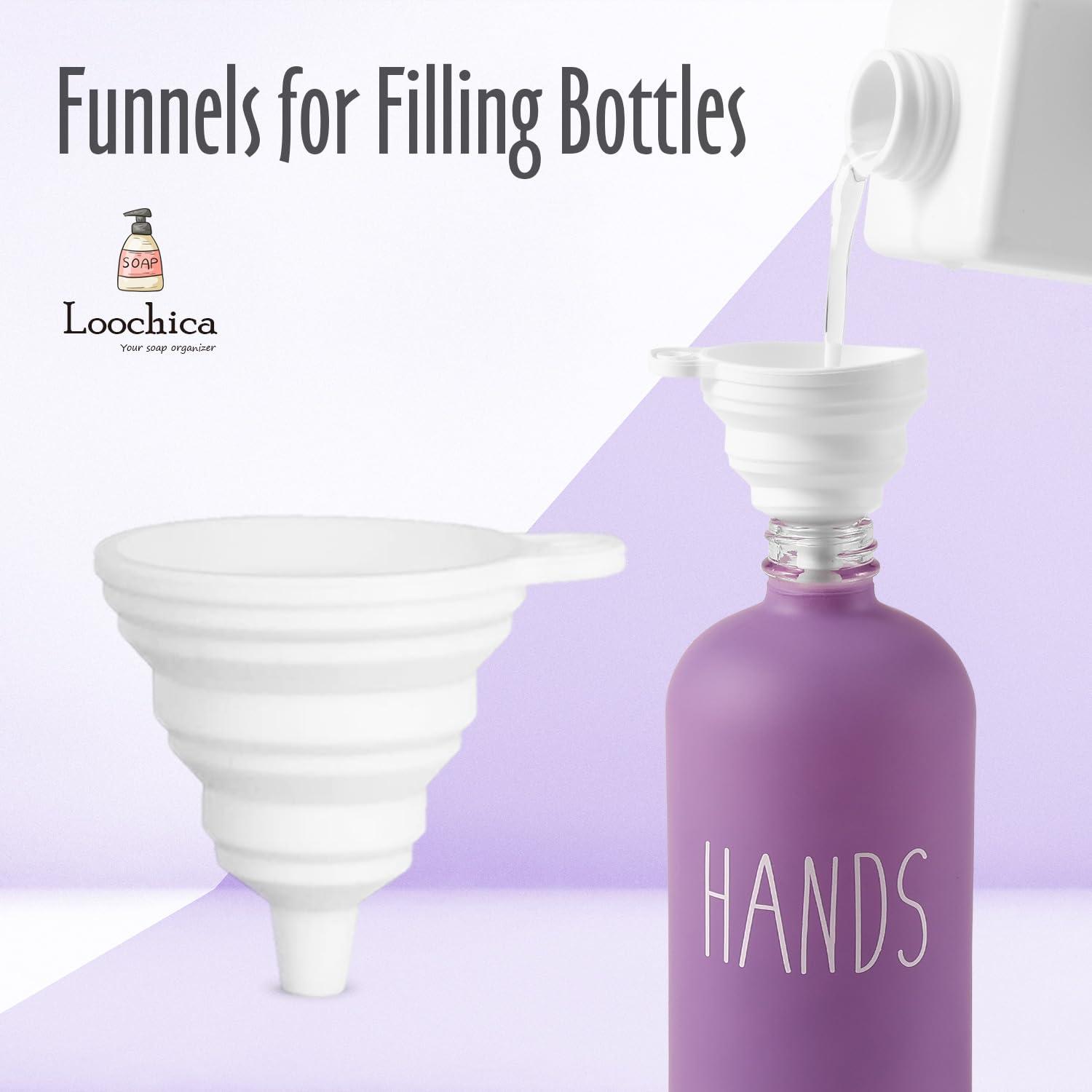Loochica Lavender Glass Kitchen Soap Dispenser, Detergent Dispenser or Hands Soap Dispenser for Kitchen Sink, Pink Soap Dispenser, Modern Purple Decor Soap Pump for Kitchen Organization - Image 5