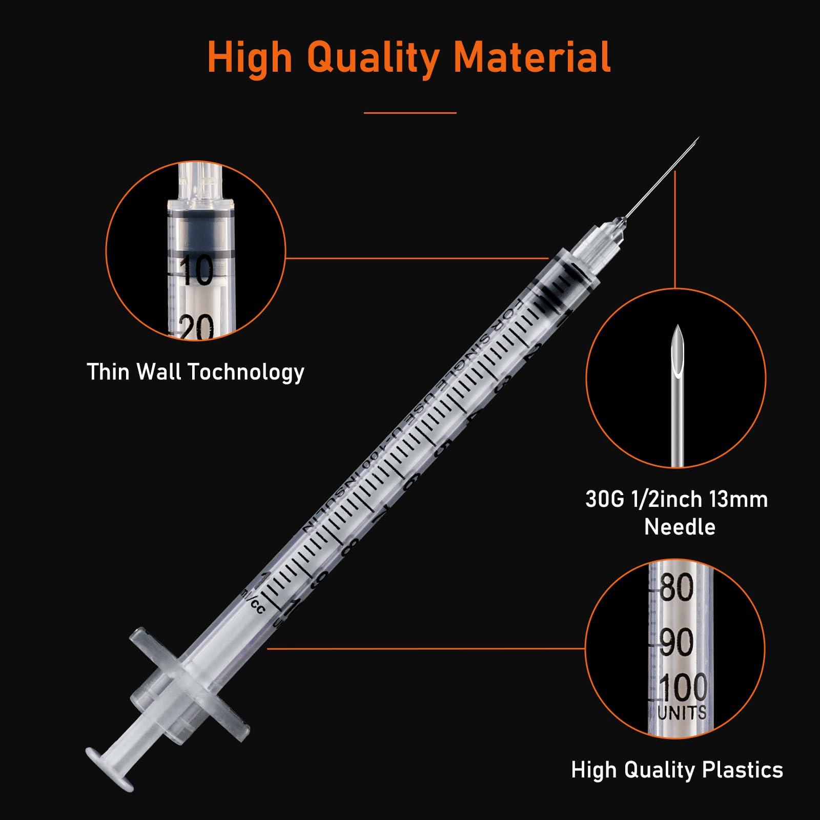 1ml Syringe with 30Ga 1/2in Needle, Individually Wrapped, Pack of 20 - Image 3