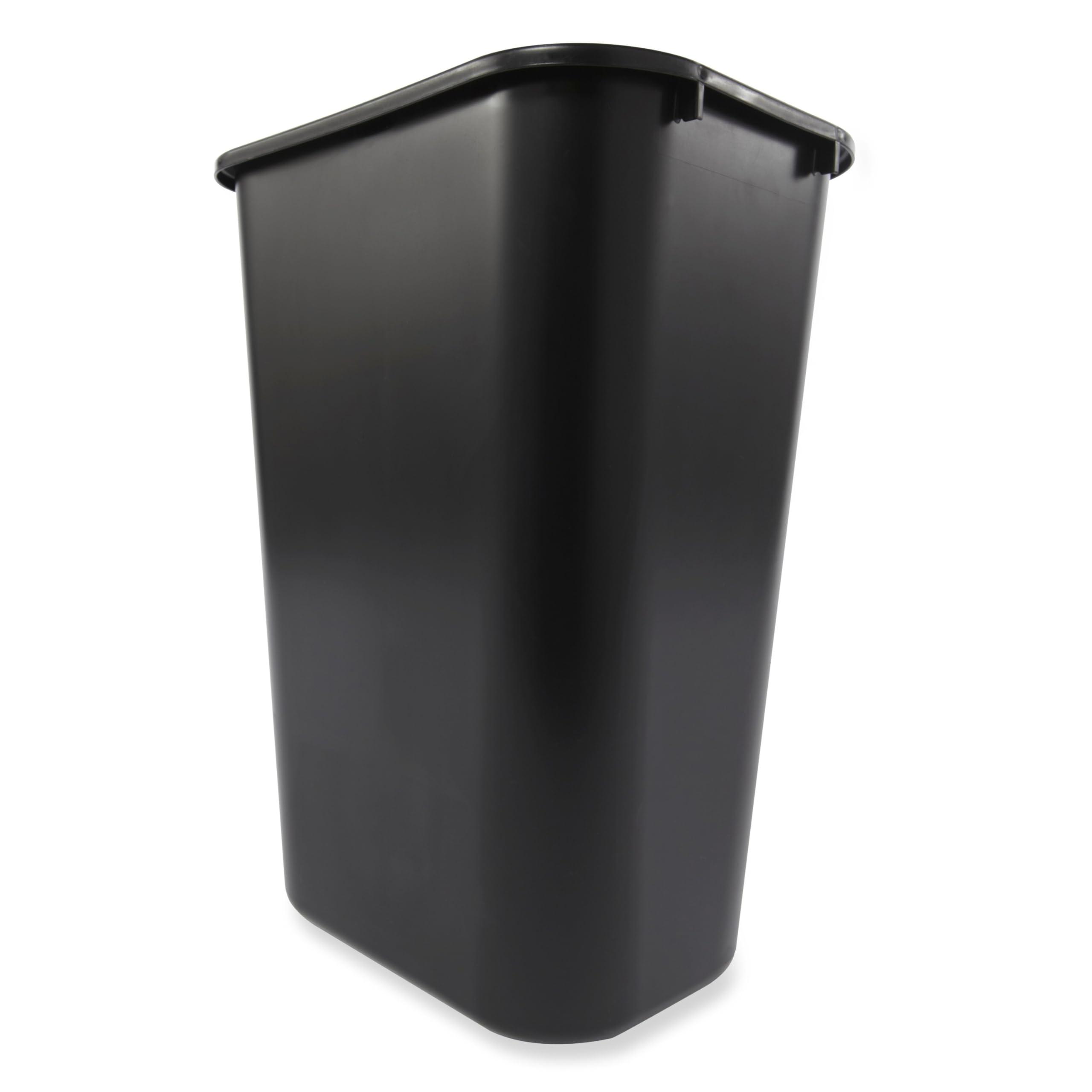 Rubbermaid Commercial Wastebasket Trash Container, 41QT/10.25 GAL, Plastic, Black, Stackable Trash Can for Bedroom/Bathroom/Office, Fits Under Desk/Sink/Cabinet - Image 2