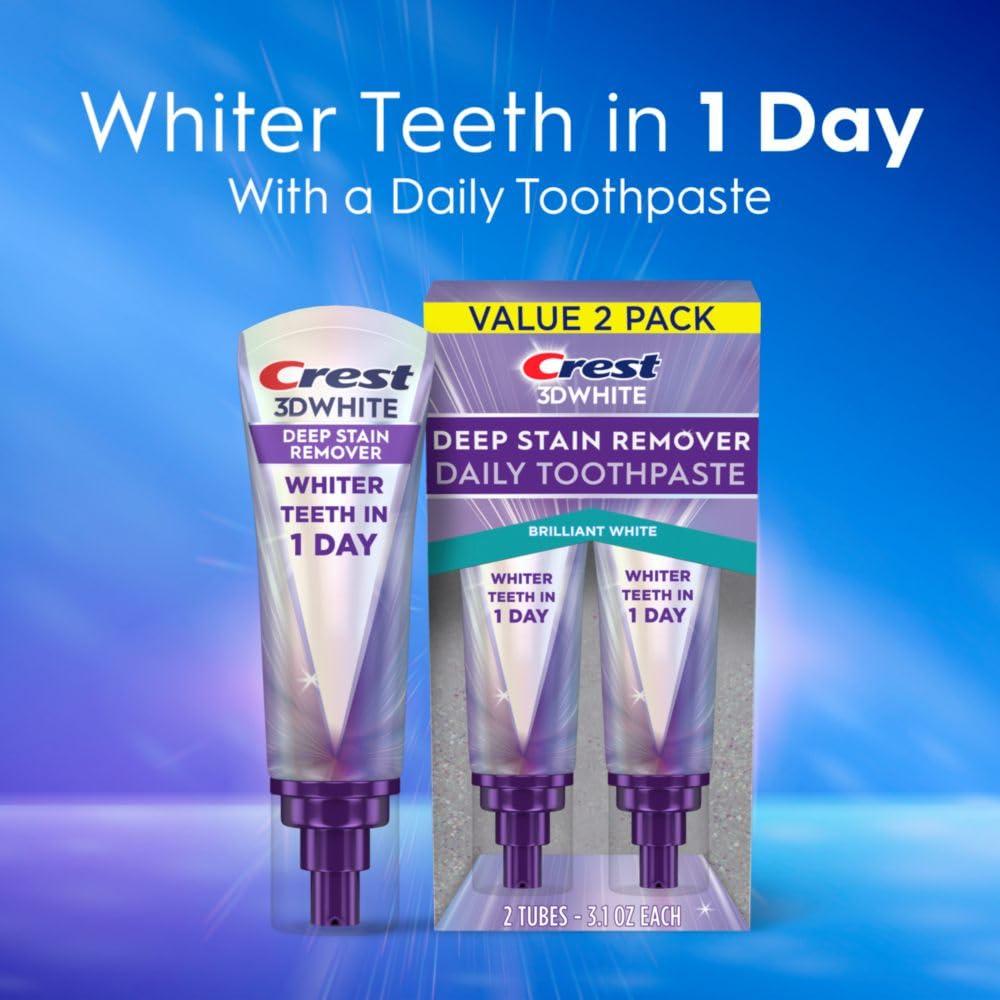 Crest 3DWhite Brilliance Deep Stain Remover Brilliant White Toothpaste - 3.1oz/2pk - Image 3