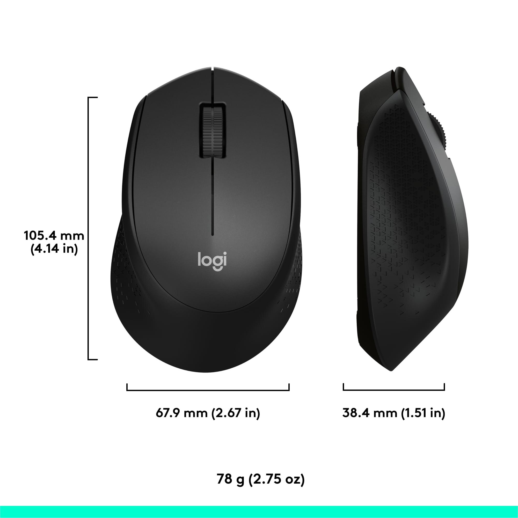 Logitech M330 SILENT Wireless Mouse, 2.4GHz with USB Receiver, Optical Tracking, Quiet & Lightweight, Long Battery Life, for PC, Mac, Laptop, Chromebook - Black - Image 7