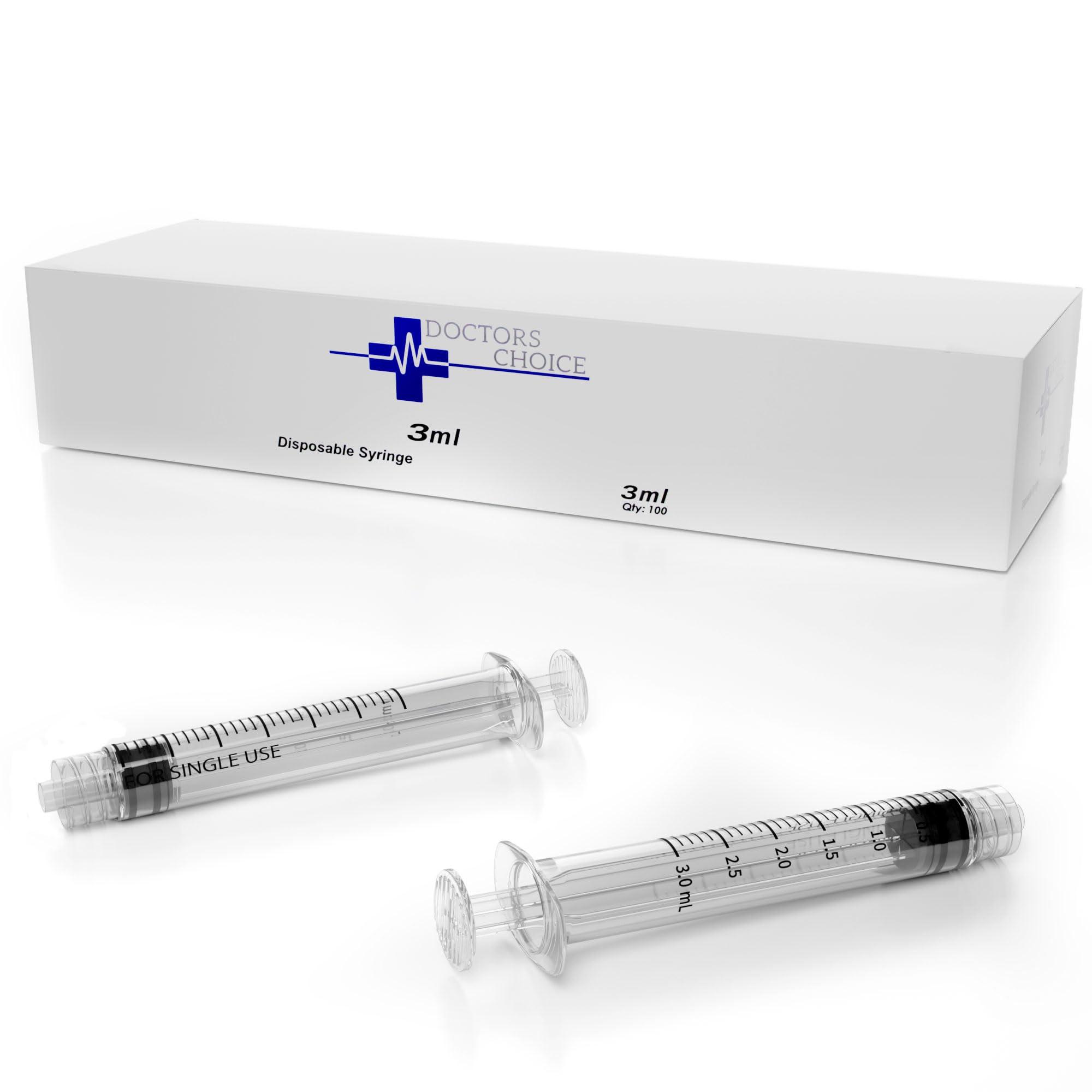 3mL Luer Lock Syringe, Sterile, Individually Wrapped, No Needle (Box of 100)