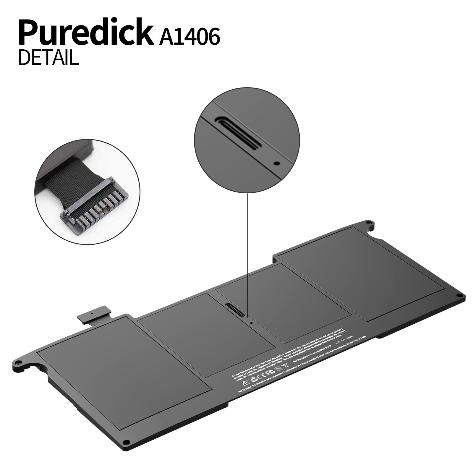 Puredick A1406 A1465 Battery, Replacement Battery for MacBook Air 11 inch (2012-2015 A1465) and (Mid 2011 A1370) - A1406 A1495 Battery for 11-inch MacBook Air [7.3V/35W/4790mAh] - Image 5