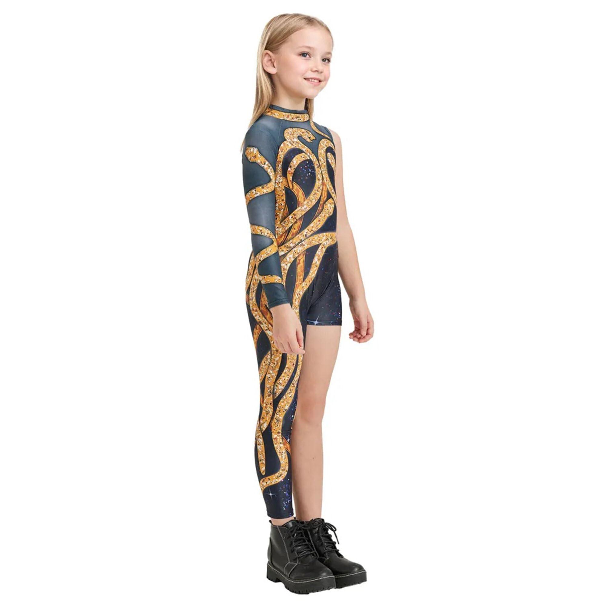 Kids Gold Snake Print Bodysuit Outfit for Girls Boys Celebrity Party Concert Cosplay Jumpsuit Costume - Image 5