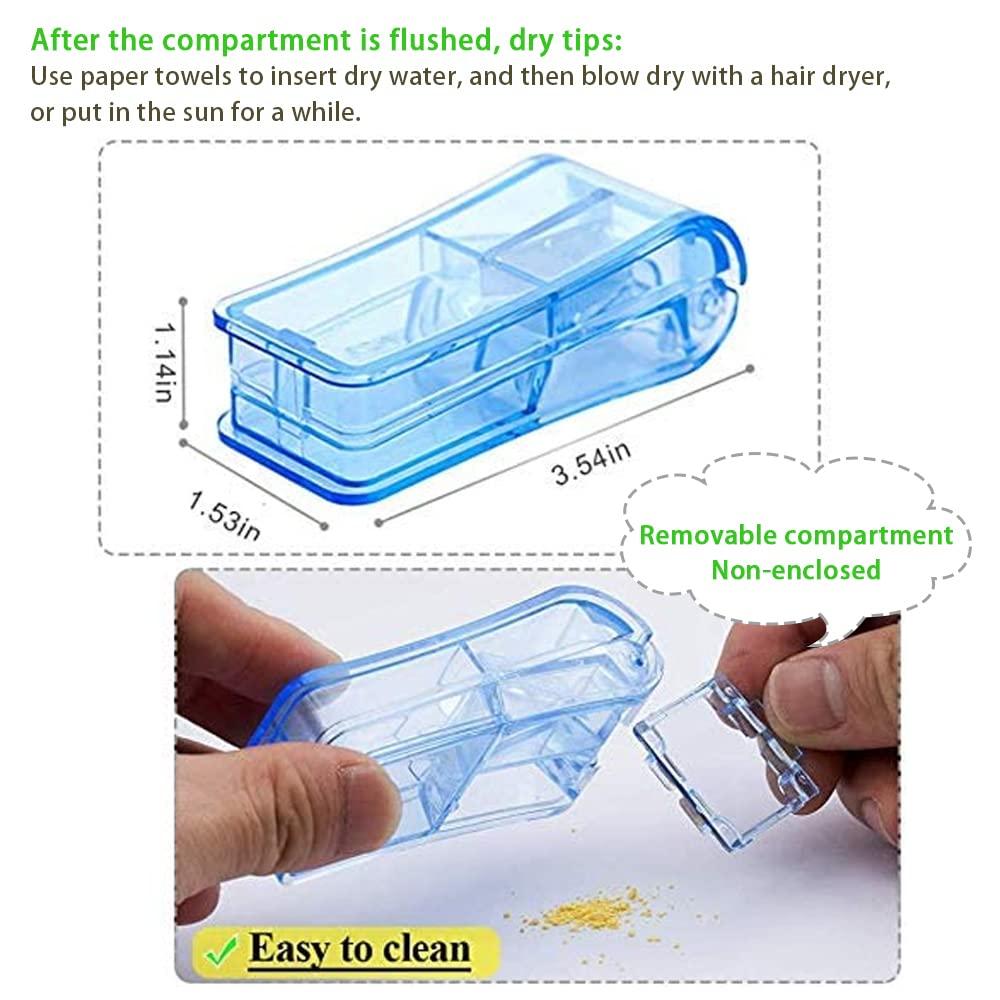 JohnBee Pill Cutter | Best Pill Cutter for Small or Large Pills | Designed in The USA| Cuts Vitamins | Includes Keychain Pill Holder (Blue) - Image 4
