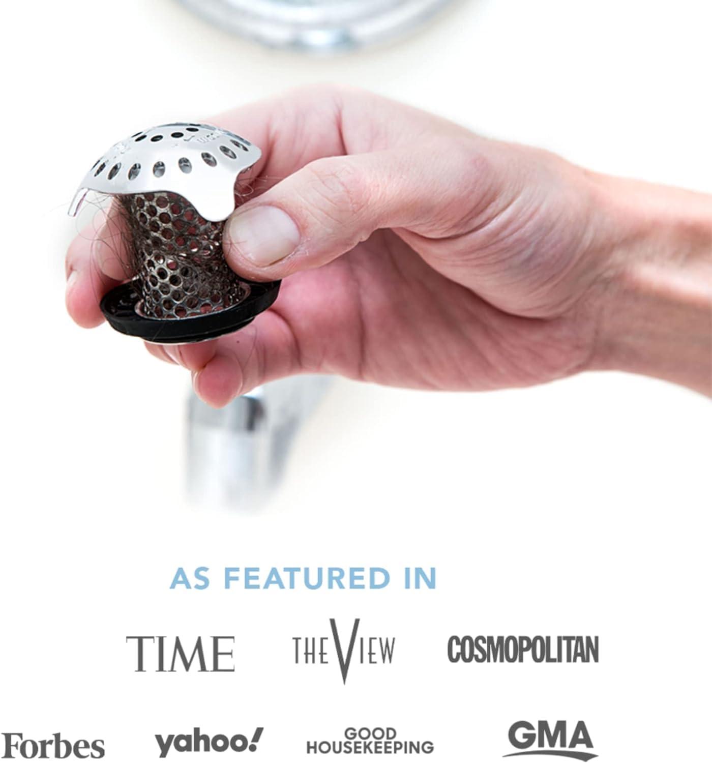 TubShroom Ultra Revolutionary Bath Tub Drain Protector Hair Catcher/Strainer/Snare, Stainless Steel, Stainless Combo - Image 7