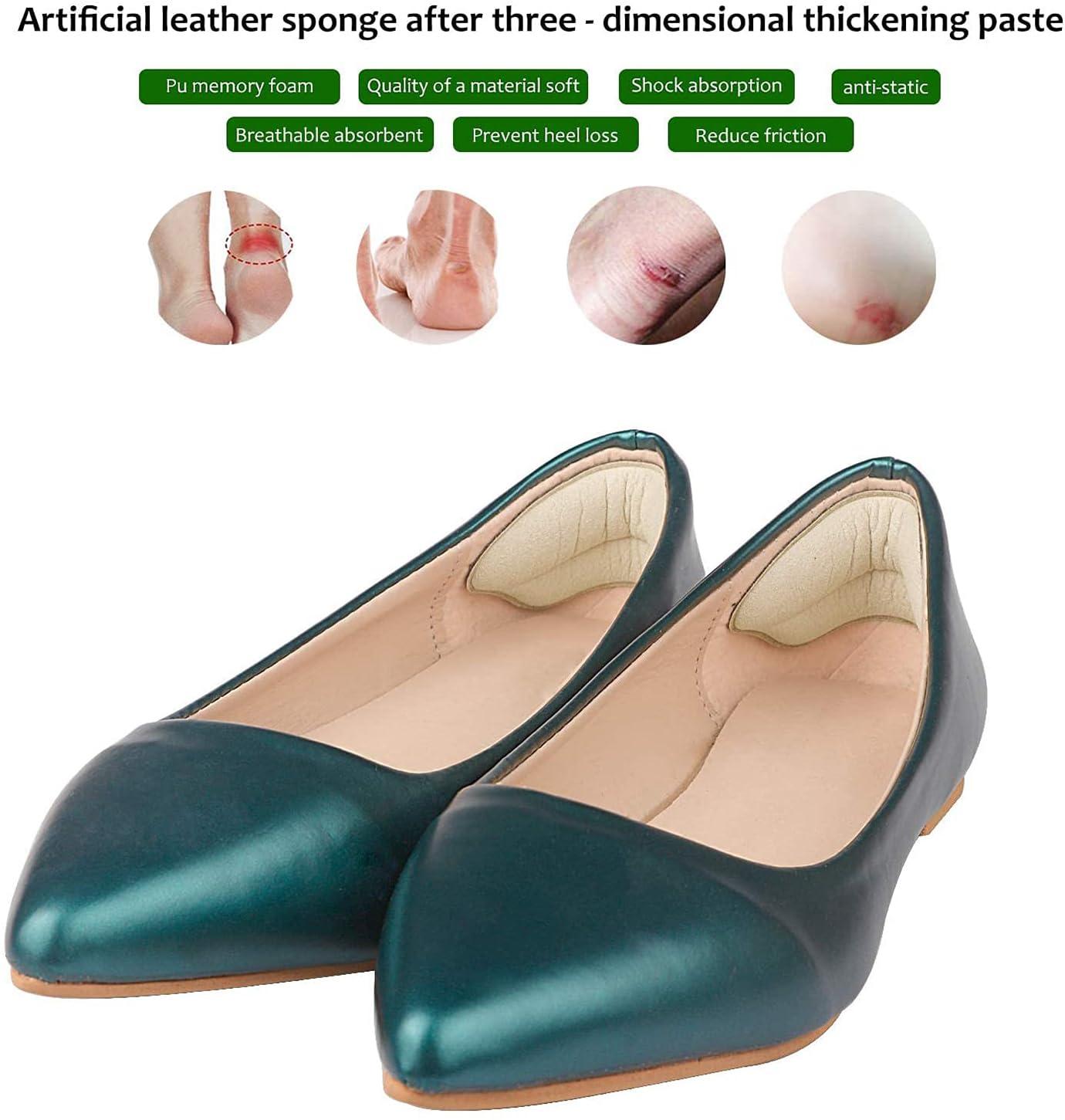 Heel Grips Liner Cushions Inserts for Loose Shoes, Heel Pads Snugs for Shoe Too Big Men Women, Filler Improved Shoe Fit and Comfort, Stop Heel Slip and Blister (4 Pairs) (Pale Apricot+Black) - Image 5