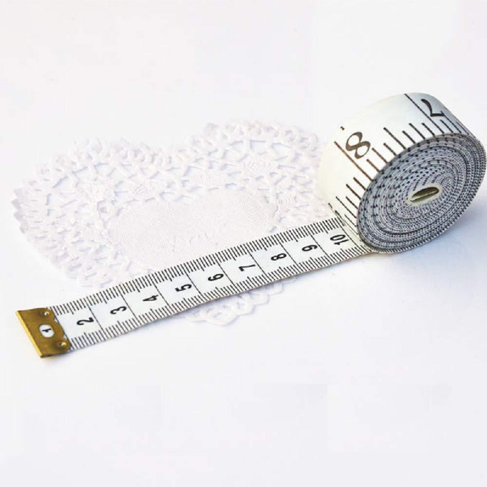 GDMINLO Soft Tape Measure Double Scale Body Sewing Flexible Tailor Craft Vinyl Ruler for Weight Loss Medical Body Measurement, Has Centimetre Scale on Reverse Side 60-inch（White） - Image 7