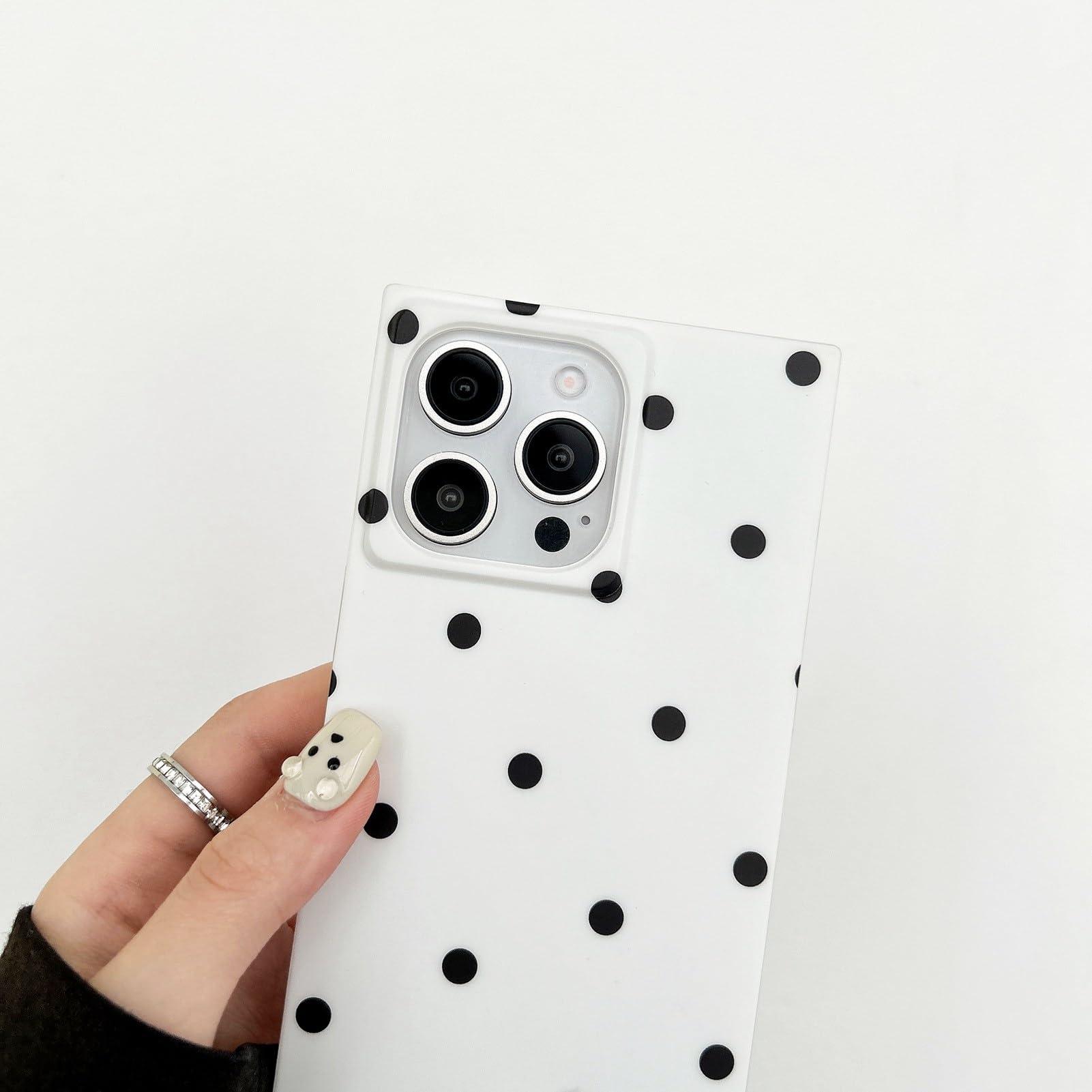 Polka Dots Matte Rectangle Phone Case Compatible with iPhone 16 Pro Max Cute Retro Vintage Boho Stylish Design Slim Protective Girly Cover(i16promax 6.9",Nude Almond) - Image 7