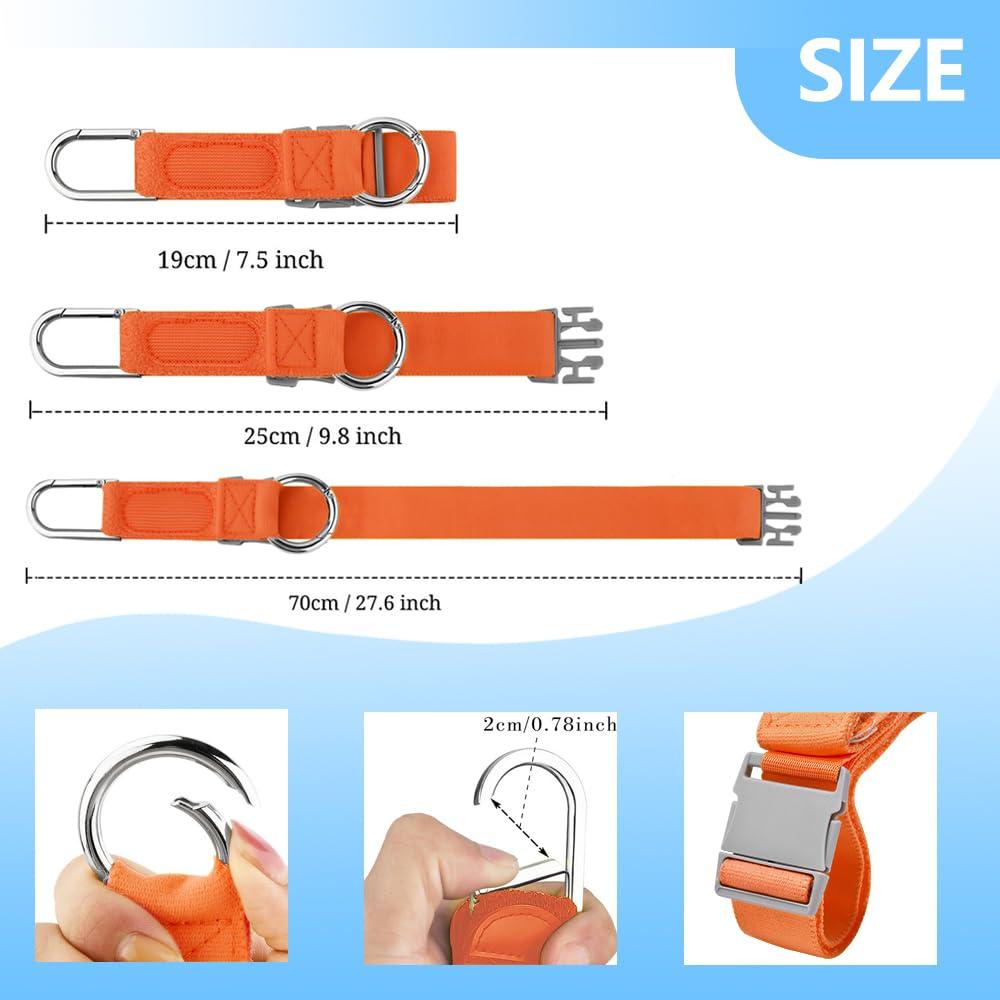 ZINMARK Luggage Straps for Suitcases, Add a Bag Luggage Strap Jacket Gripper Luggage Connector, Adjustable Luggage Hook Baggage Suitcase Belts Travel Accessories for Carry Your Extra Bags, Orange - Image 3