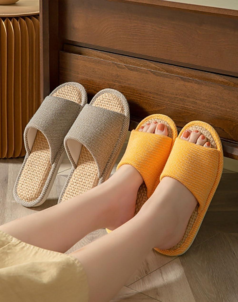AioTio Linen Slippers - Indoor Summer Silent Slippers For Women And Men - Image 6