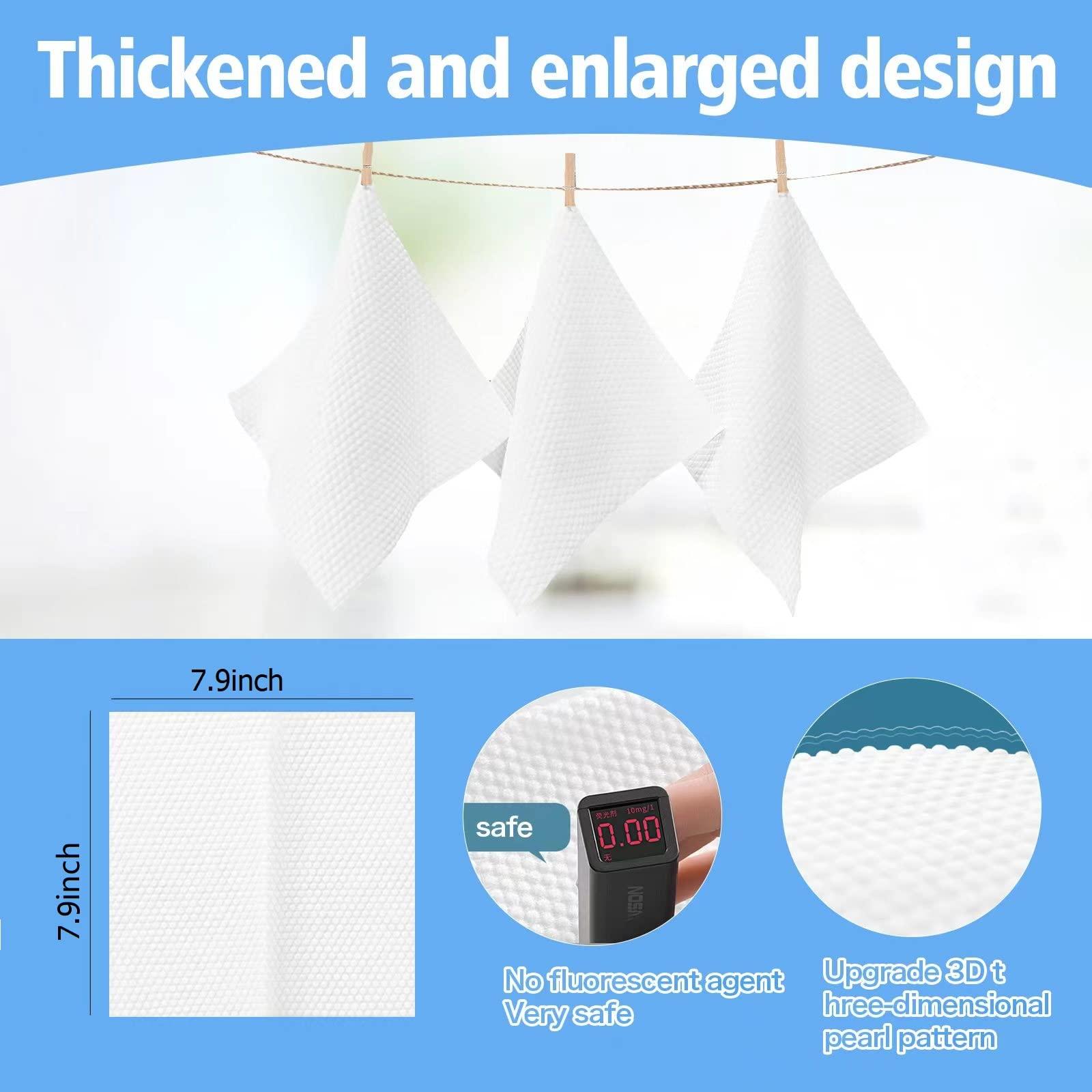 100 Count Disposable Face Towel,Thickening Ultra Soft Washcloths,Facial Cotton Tissue,Lint-free cotton dry wipes Multi-Purpose for Skin Care,Make-up Wipes,Face Wipes and Facial Cleansing - Image 4