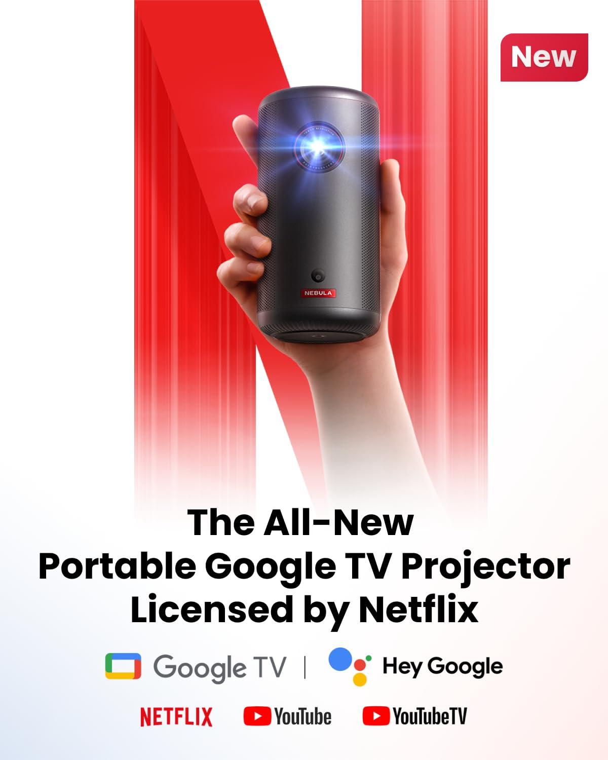 NEBULA Capsule 3 GTV Outdoor Projector, Netflix Officially Licensed, 1080P Smart Mini Projector with Wi-Fi, 2.5 hrs Battery, 120-Inch Display, Dolby Digital, Ultra Portable for Any Space - Image 2