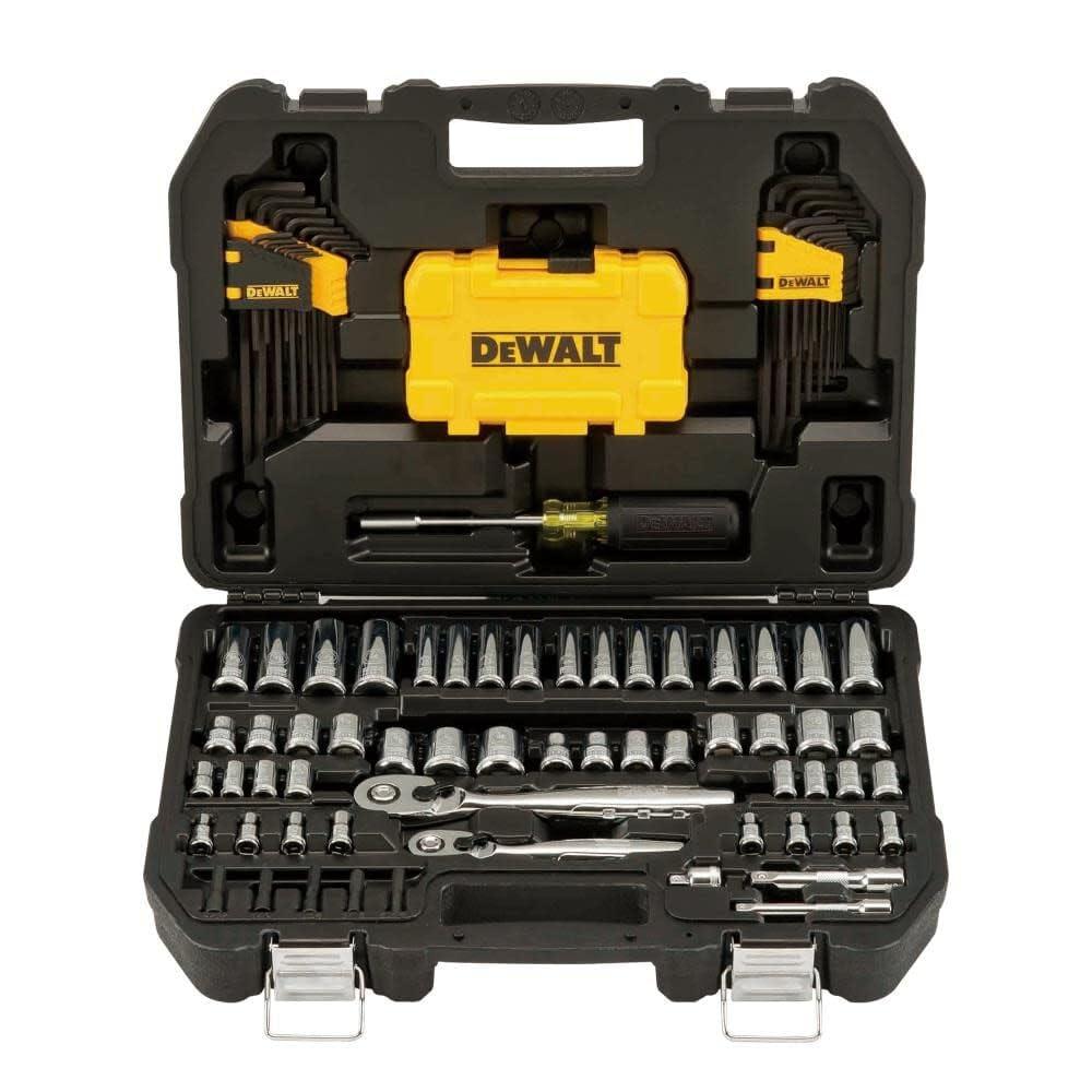 DEWALT Mechanics Tools Kit and Socket Set, 1/4" & 3/8" Drive, SAE, 108-Piece (DWMT73801)
