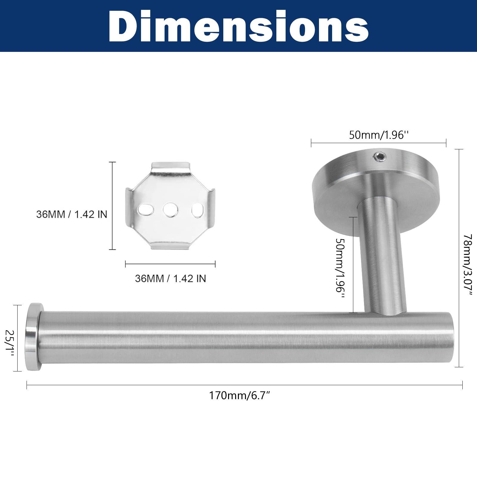 NearMoon Bathroom Toilet Paper Holder, Premium SUS304 Stainless Steel Rustproof Wall Mounted Toilet Roll Holder for Bathroom, Kitchen, Washroom (1 Pack, Brushed Nickel) - Image 3