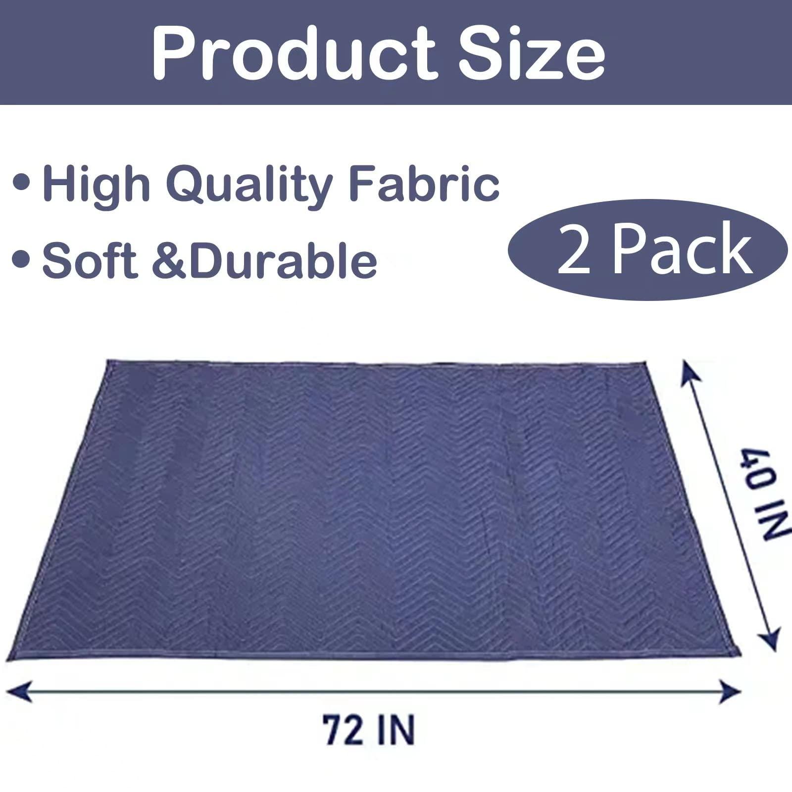 PONGHEI 2 Moving Blankets 40"x 72" Heavy Duty Packing Blankets for Moving Shipping Thick Furniture Wrapping for Moving Supplies Professional Quilted Shipping Blankets - Image 2