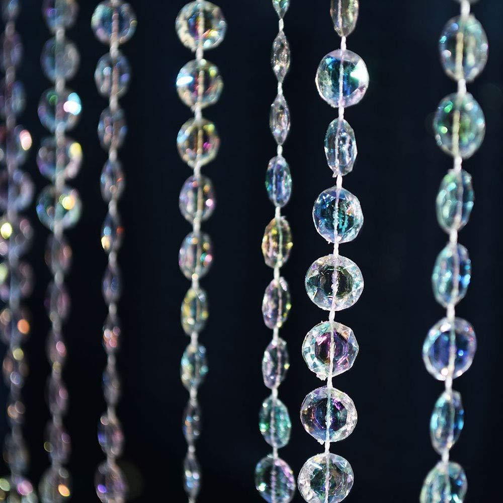 SKY CANDYBAR 99FT DIY Garland Diamond Acrylic Crystal Beads Strand Shimmer Wedding Decorations Party Decoration Crafting Projects (Iridescent) - Image 2