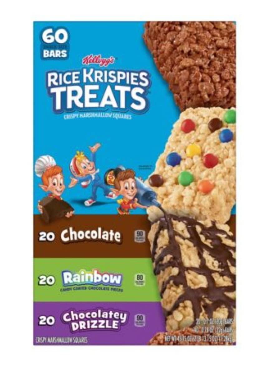 Kellogg's Rice Krispies Treats Snack Bars Variety Pack, 60 ct