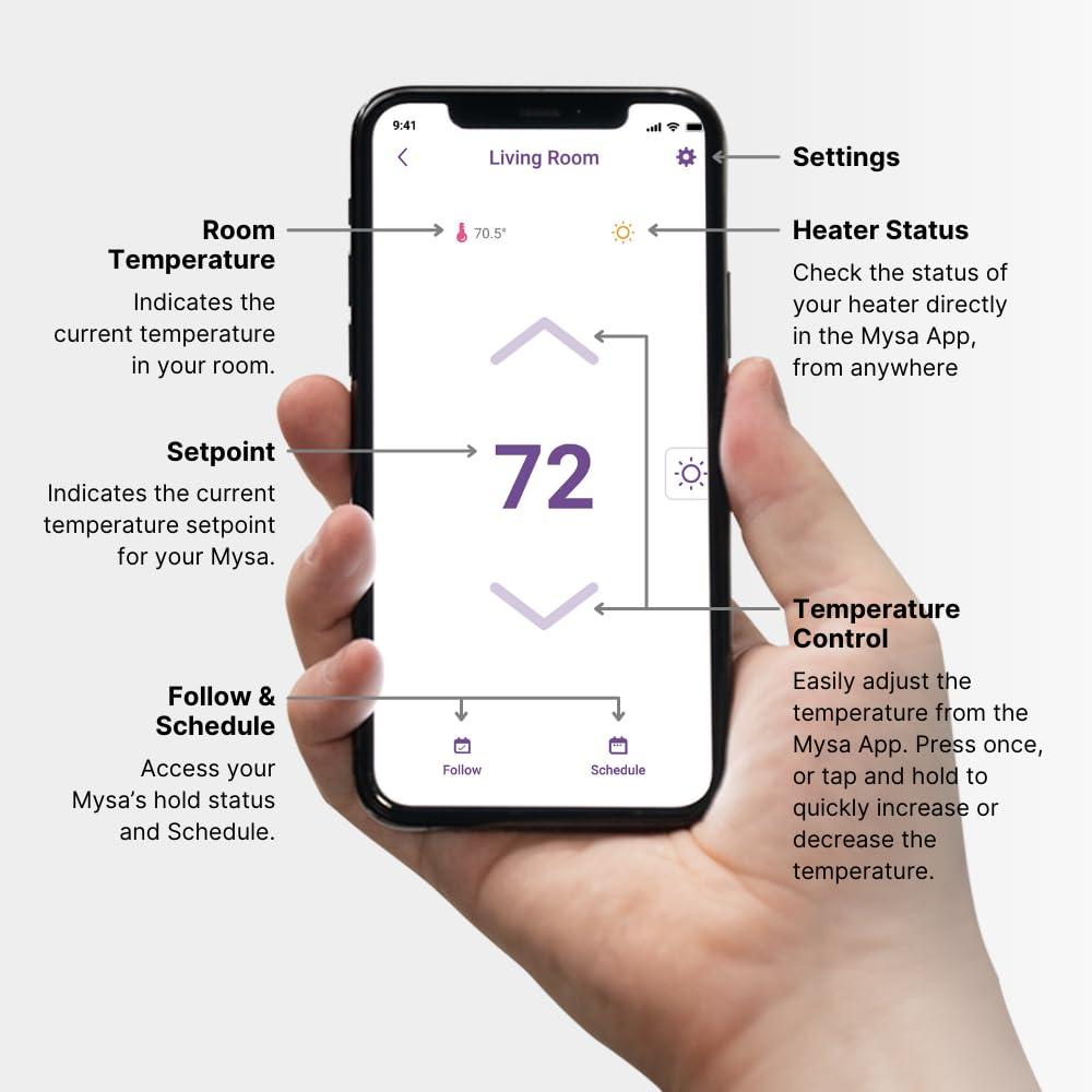 Mysa Smart Thermostat LITE for Electric Baseboard Heaters 240V | DIY Install | Use w/HomeKit, Alexa, Google Home | Wi-Fi Programmable | Remote Control with Free App - Image 7