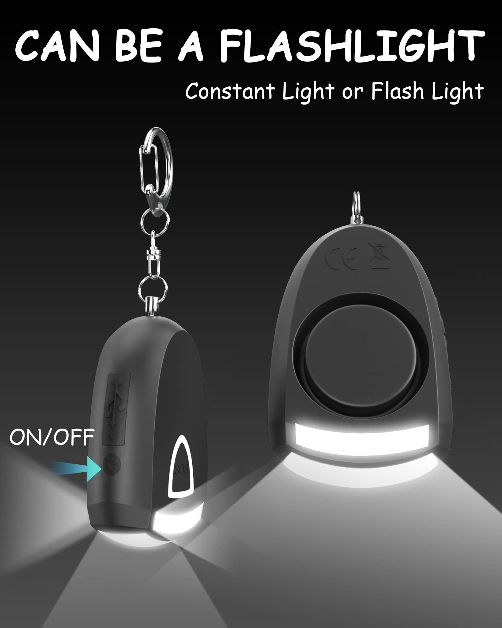 ANKOSHUN Rechargeable Personal Alarm - Siren Alarm, Flash Light, 130 dB, Self Keychain, Birthday Gifts for Women, Daughter, College Student, Girl, Teen, Kids (Aqua) - Image 4