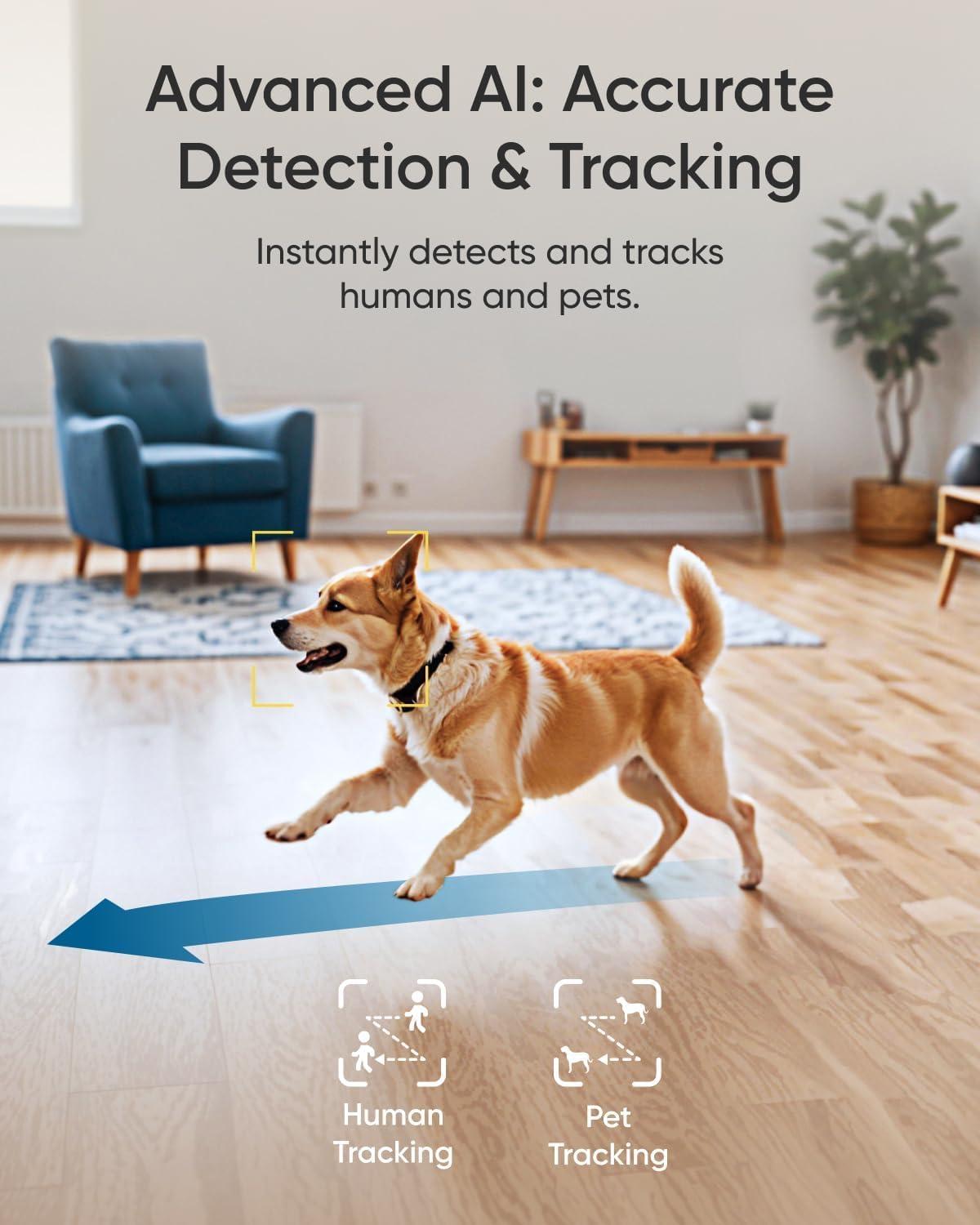 eufy Indoor Cam E30, Latest Generation, 4K UHD Security Camera, Pet/Dog/Baby Camera with Phone app, Color Night Vision, Human/Pet Auto Tracking, 360 Pan-Tilt, Works with Homekit - Image 4