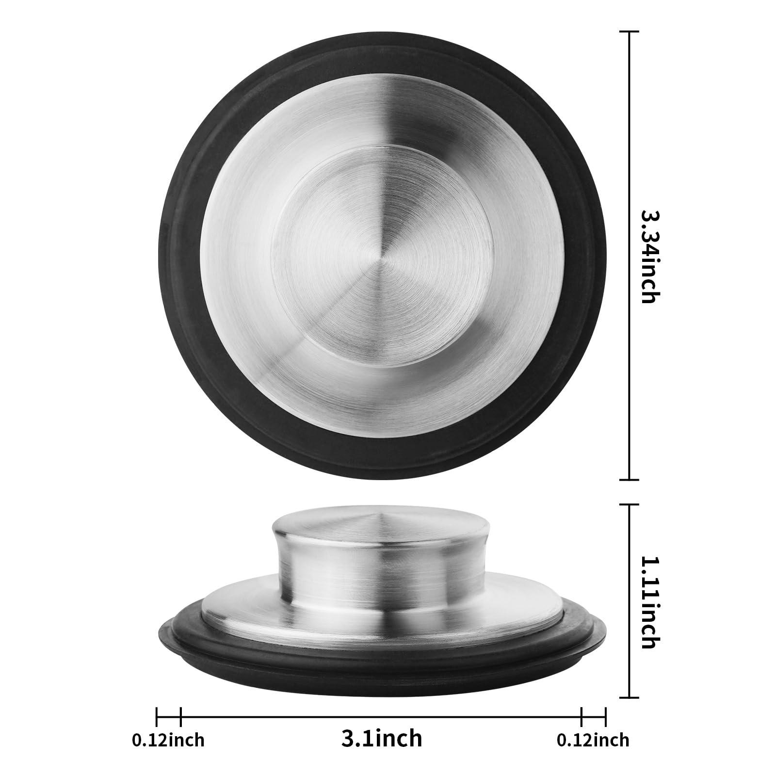 Tifanso Kitchen Sink Drain Stopper Cover, 2PCS Stainless Steel Garbage Disposal Stopper 3.34 Inch Drain Plug, Fits Standard Kitchen Sink Size of 3-1/2 Inch - Image 3