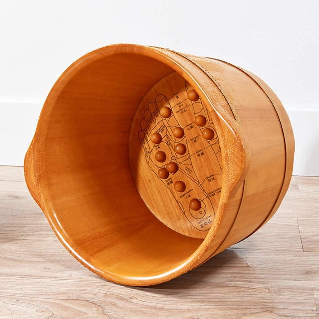 Wood Foot Bath Bucket Household Gift Wooden Foot Tub Thicken Foot Basin Wooden Bucket Foot Spa Tub for Soaking Feet Massager Foot Tub Health Foot Bath Foot Barrel Wooden Solid Wood Natural Household I - Image 3